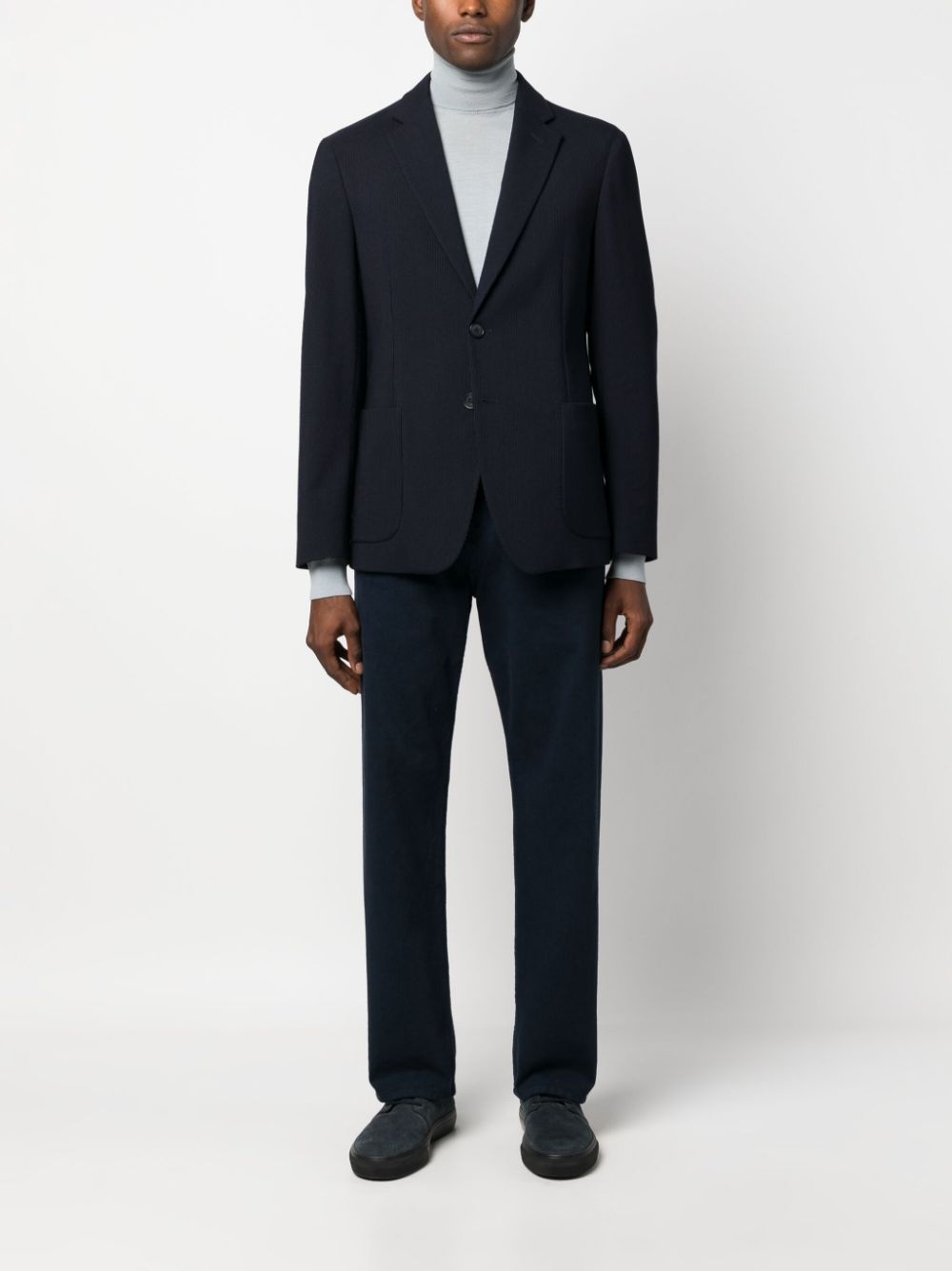 micro-cannetÃ© effect notched-lapel blazer - 2