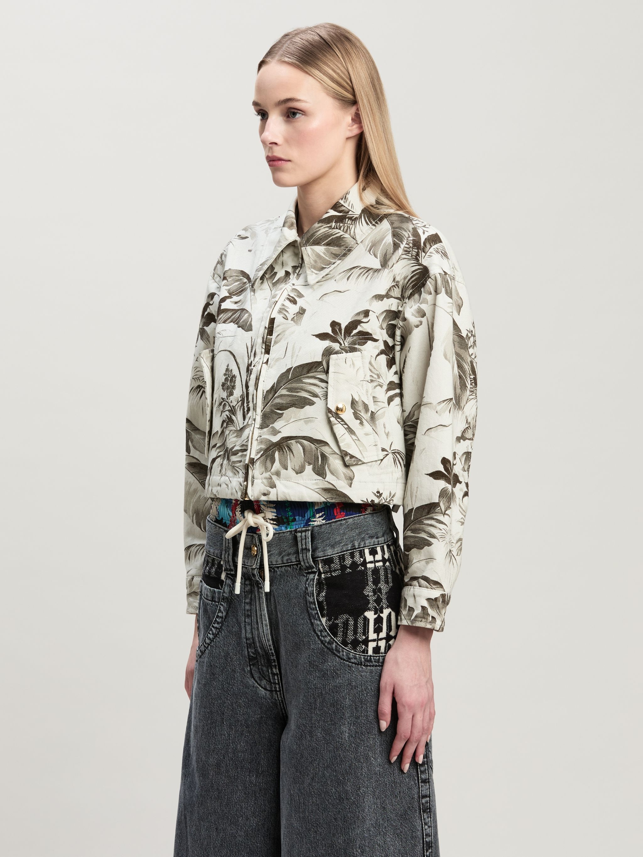 Jungle print crop Jacket - 4