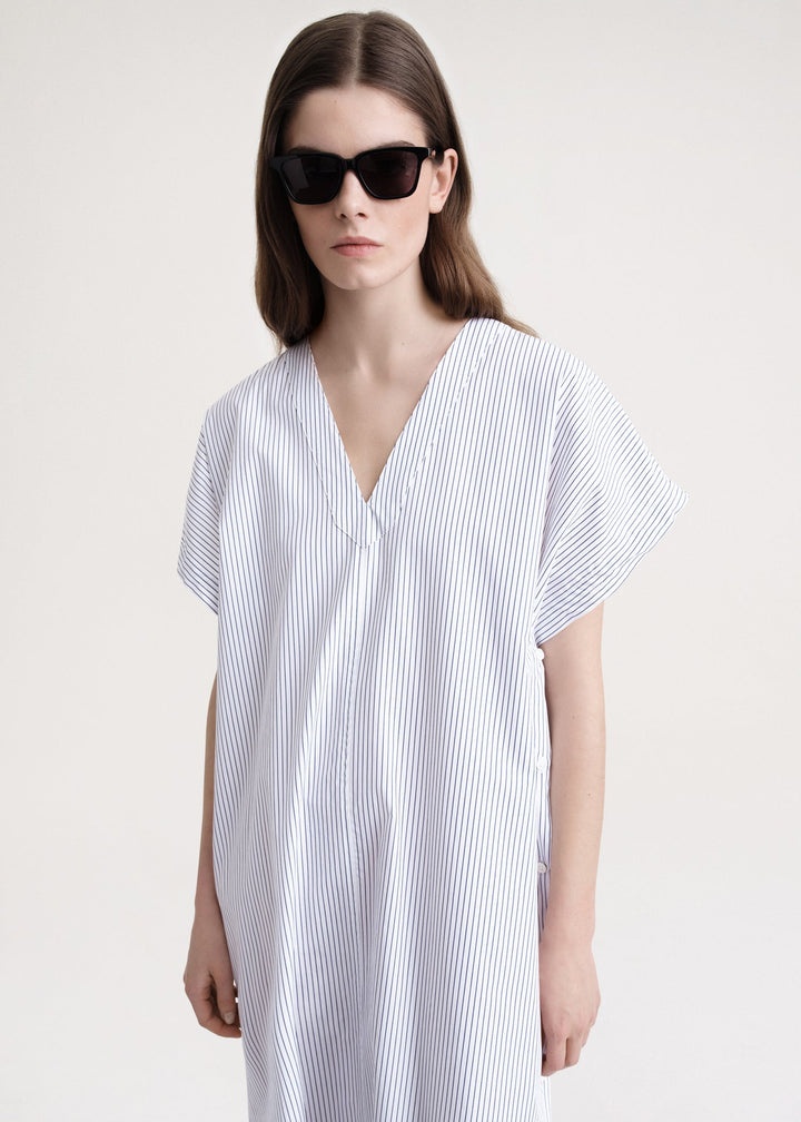 Striped cotton tunic dress navy stripe - 5