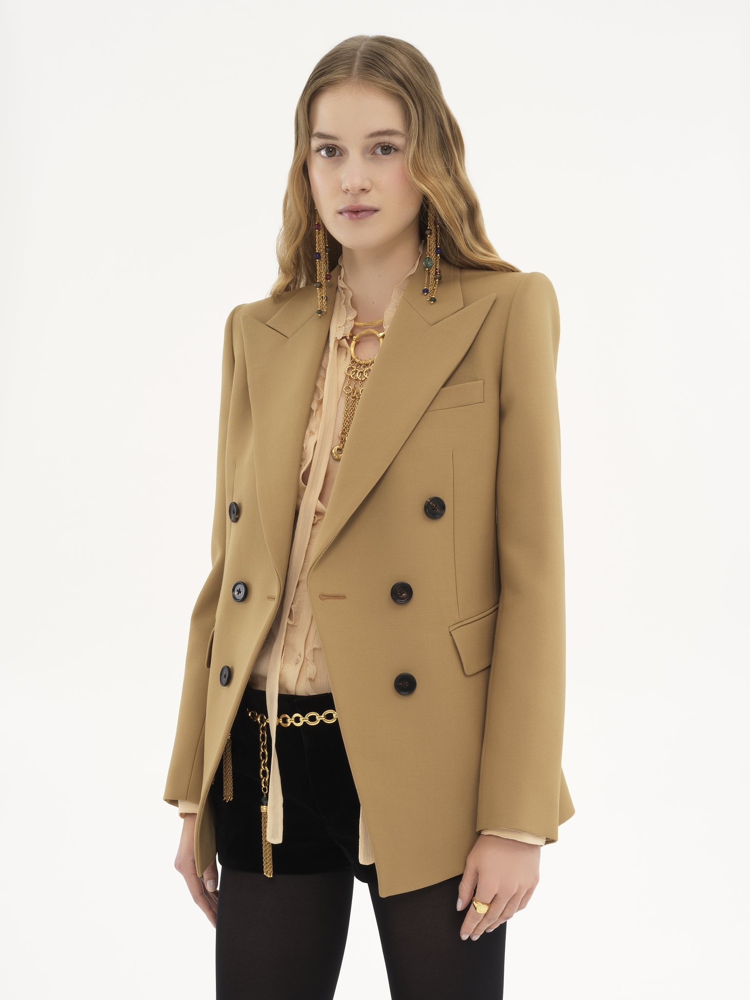 TAILORED JACKET IN WOOL GRAIN DE POUDRE - 4