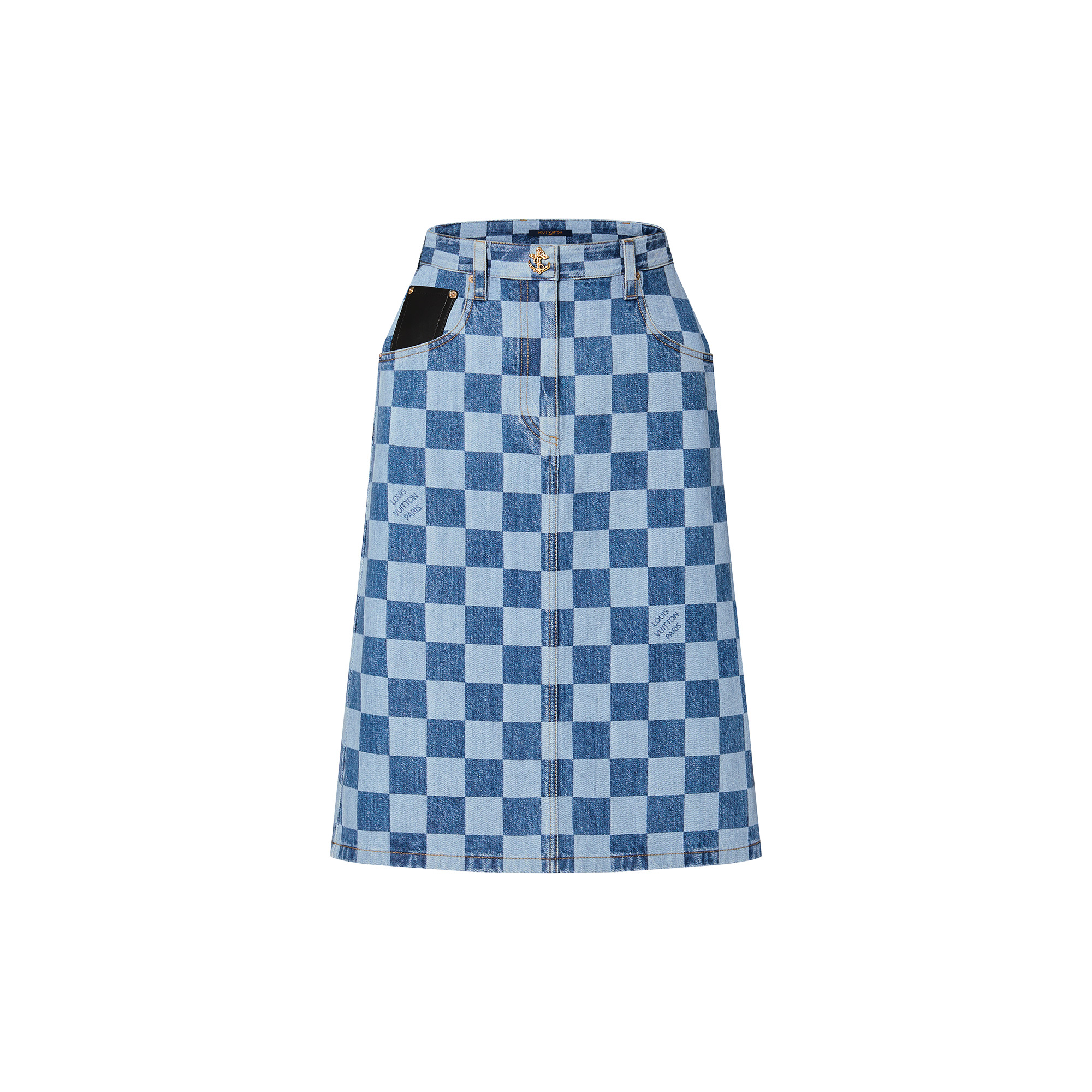 Damier Denim Skirt - 1