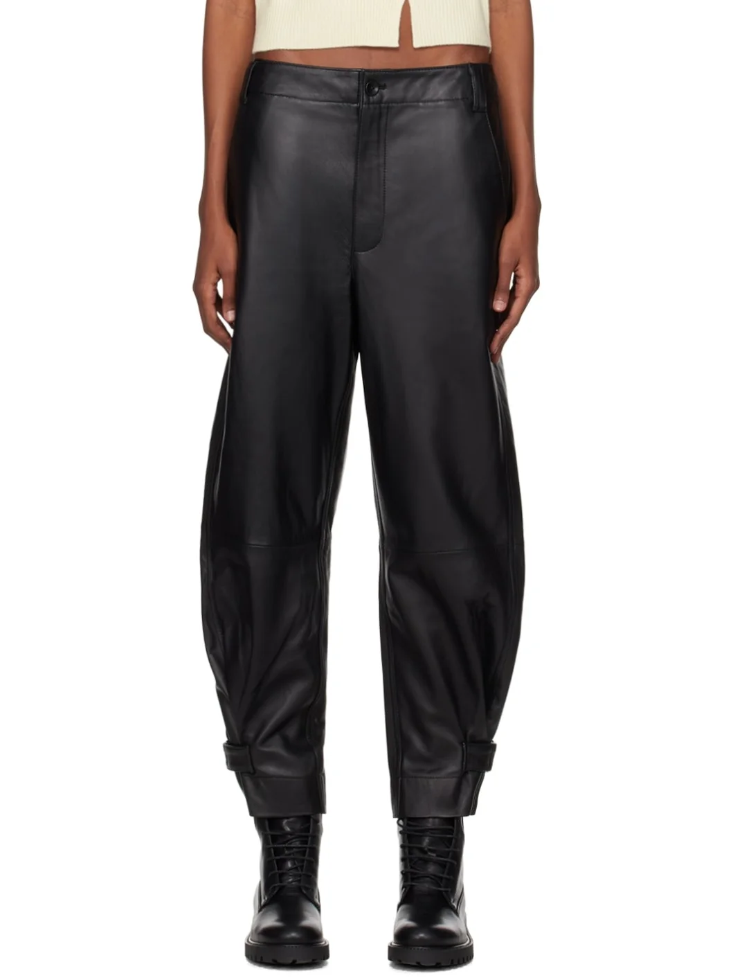 Black Proenza Schouler White Label Leather Pants - 1