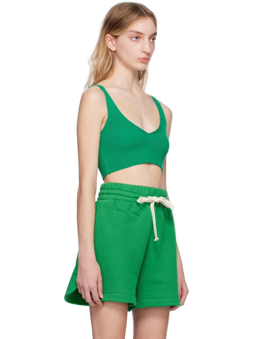 Green V-Neck Tank Top - 2