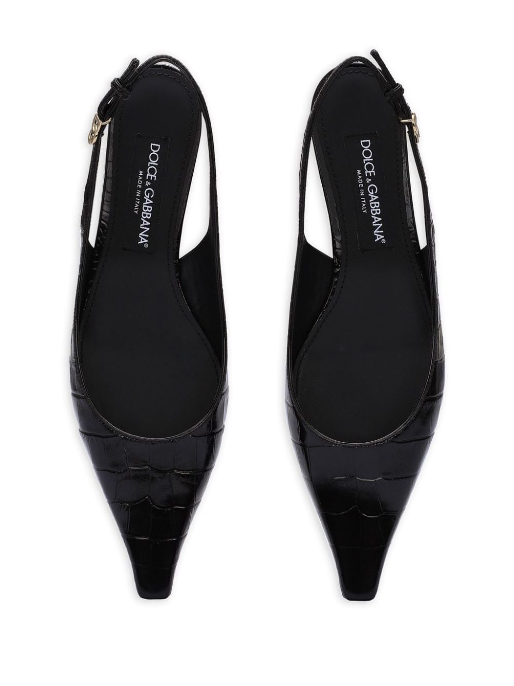 40mm croc-effect slingback pumps - 4