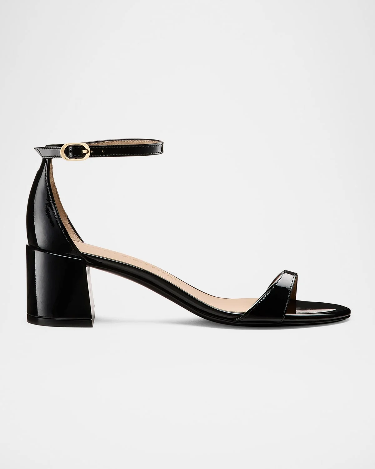 Nudist Patent Ankle-Wrap Low Sandals - 1