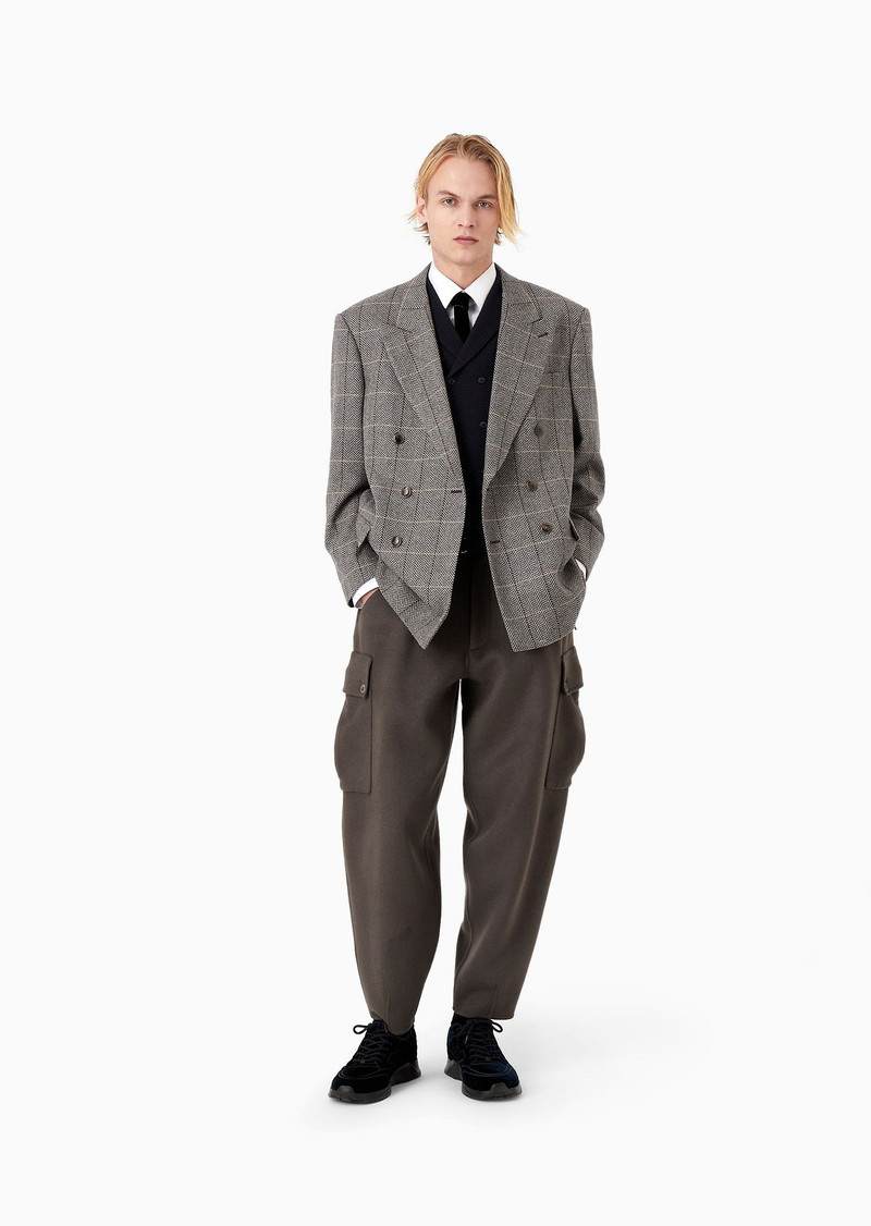 GIORGIO ARMANI Double-cashmere cloth cargo trousers outlook