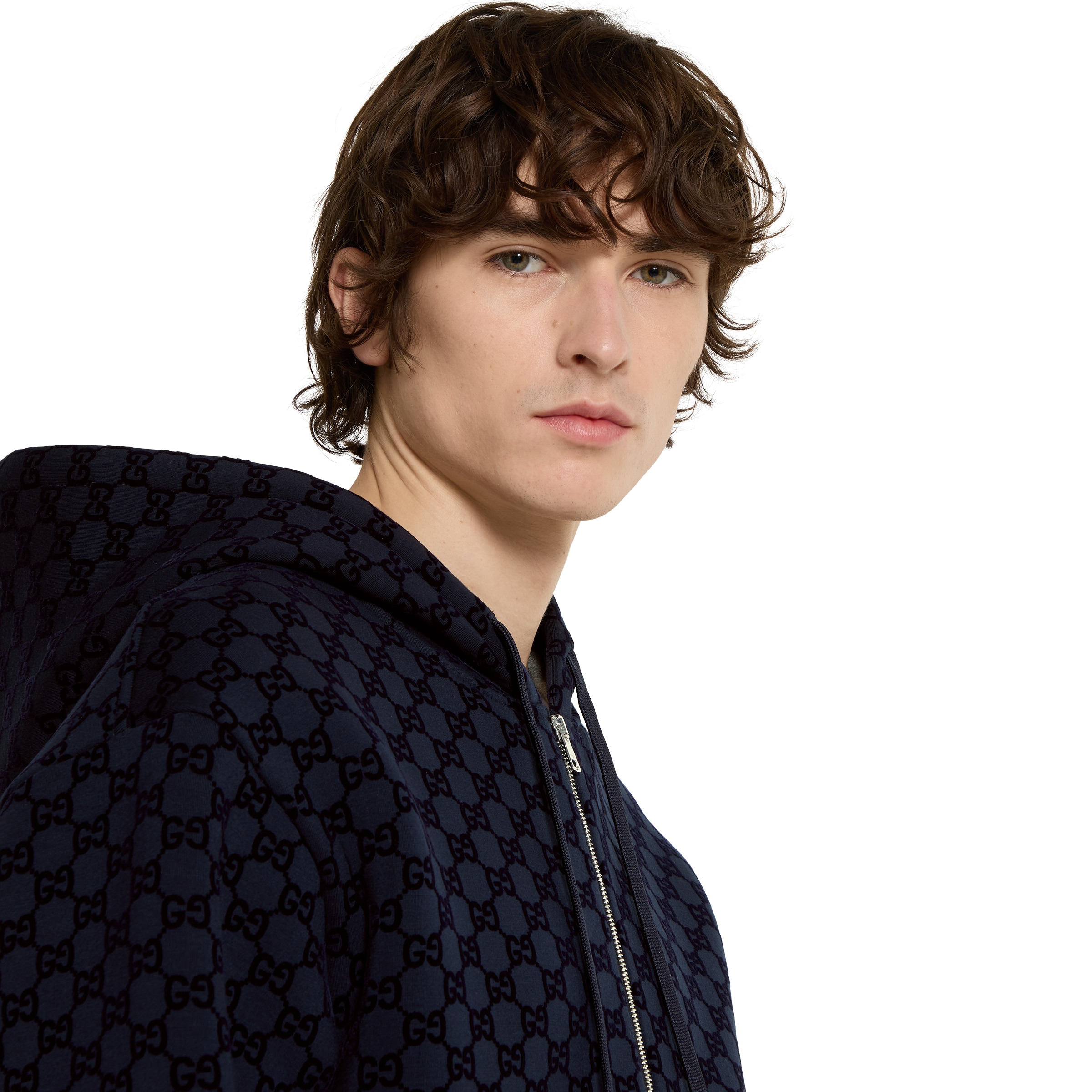 Printed double jersey viscose zip jacket - 5
