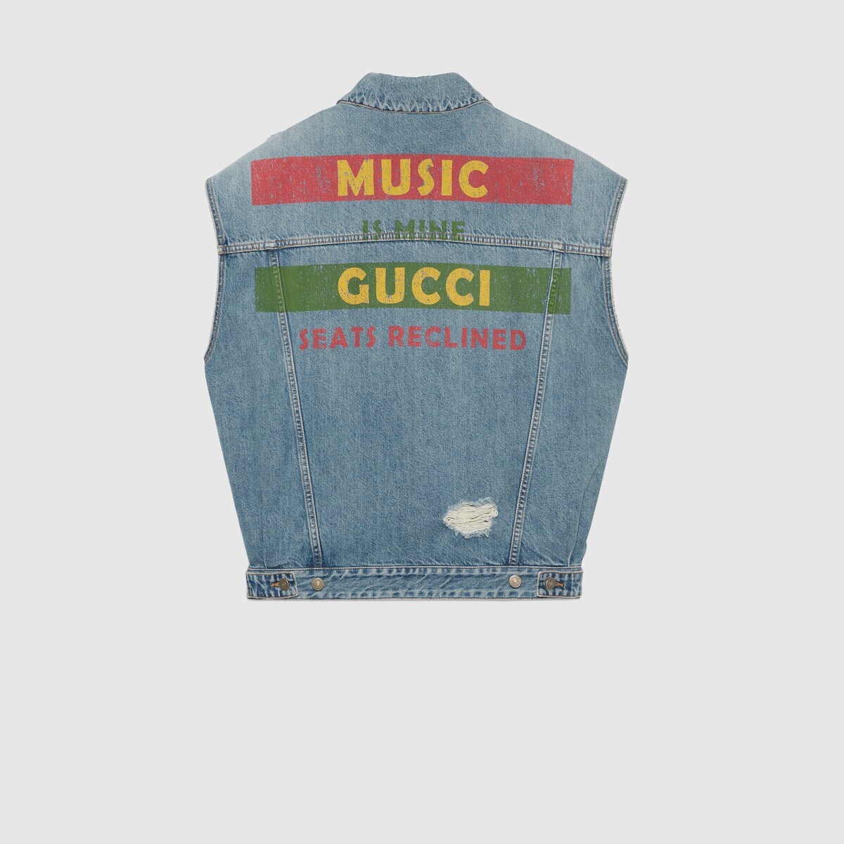 Gucci 100 sleeveless denim jacket - 6