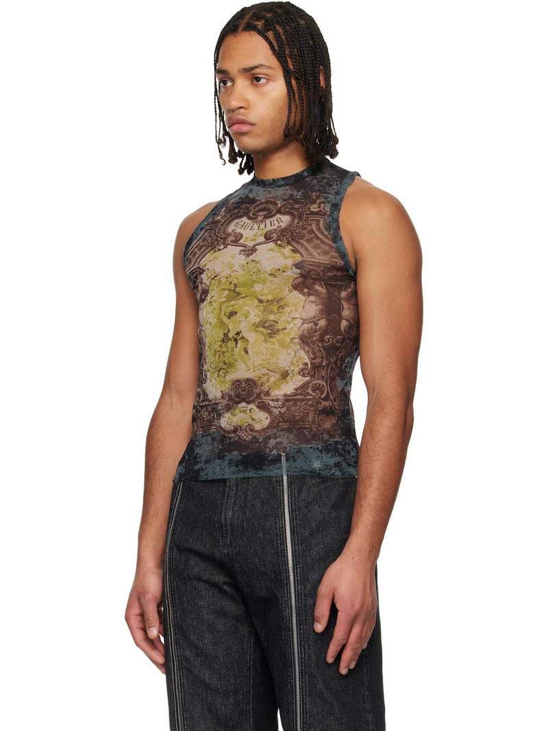 Jean Paul Gaultier Navy & Beige 'The Médallion' Tank Top outlook