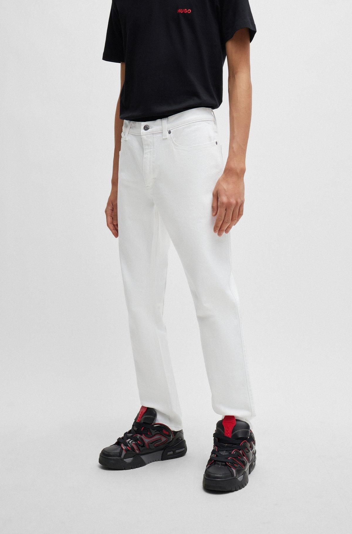 EXTRA-SLIM-FIT JEANS IN WHITE COMFORT-STRETCH DENIM - 2