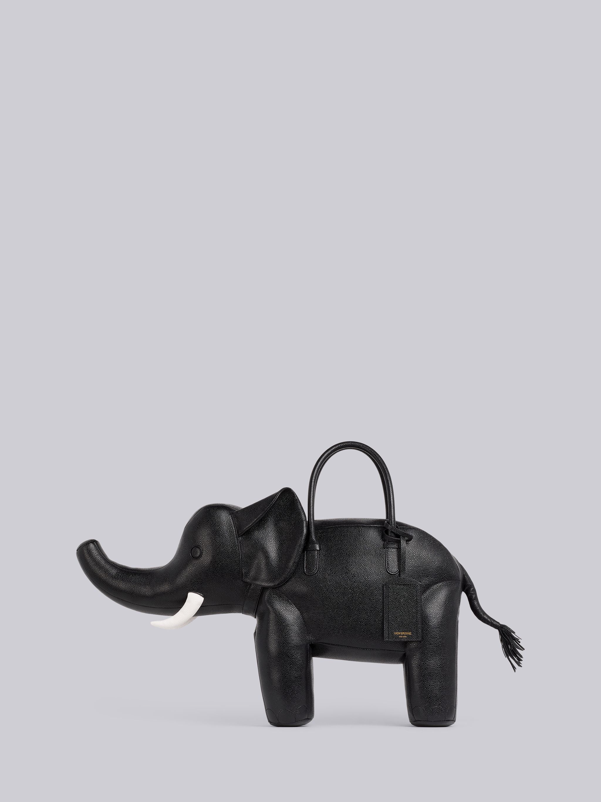 Black Pebbled Calfskin Elephant Bag - 1