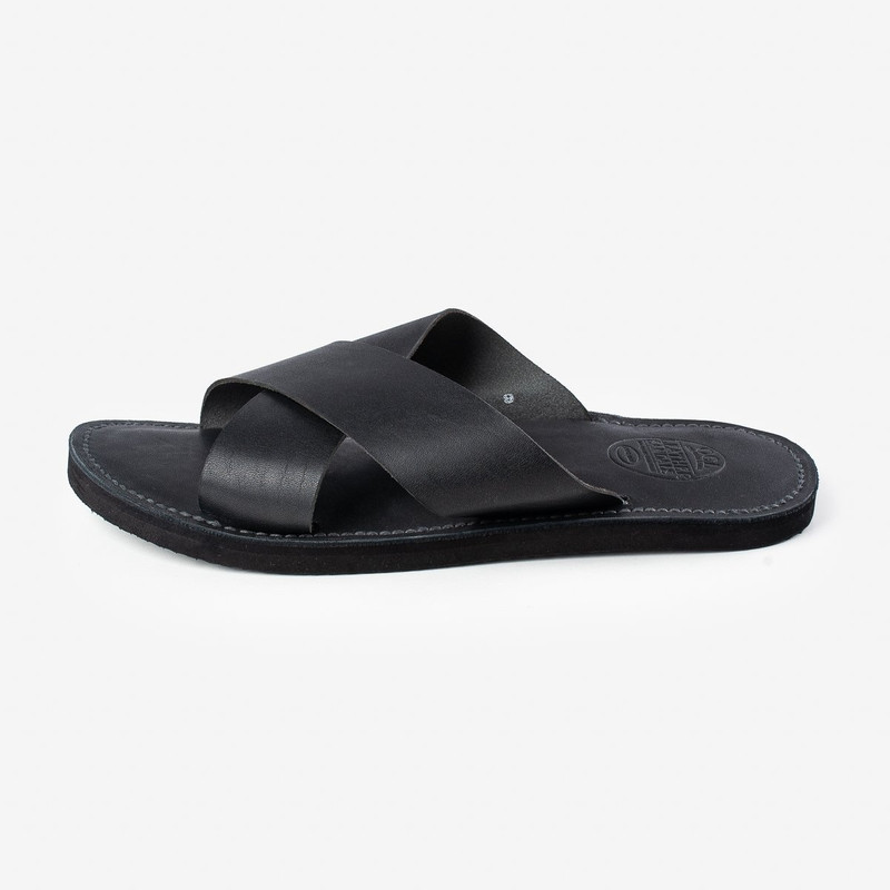 Iron Heart OGL-DRSOLE-CROSS-BLK OGL X Dr. Sole Leather Cross Sandals - Black outlook