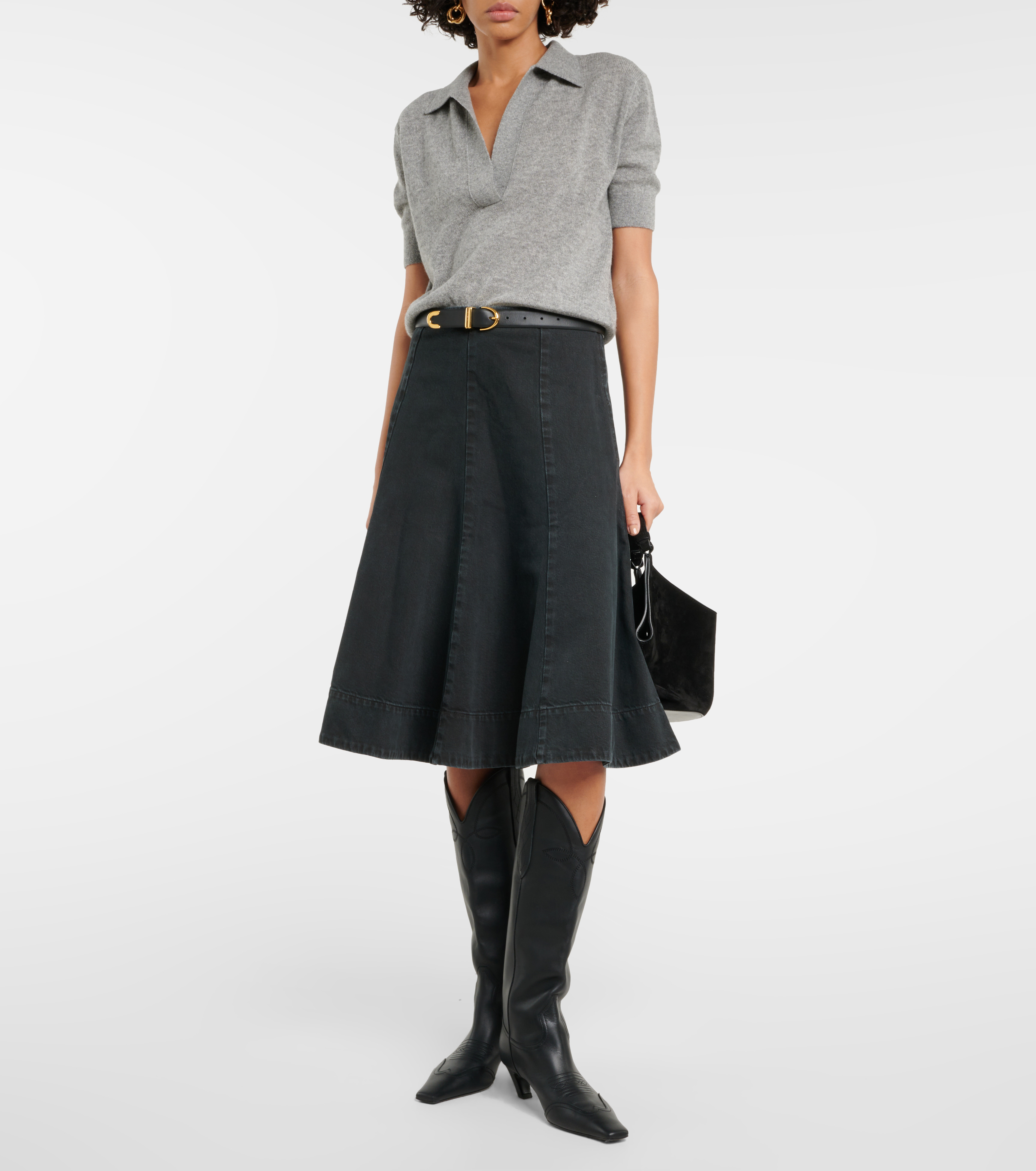 Shrunken Jo cashmere-blend polo sweater - 2