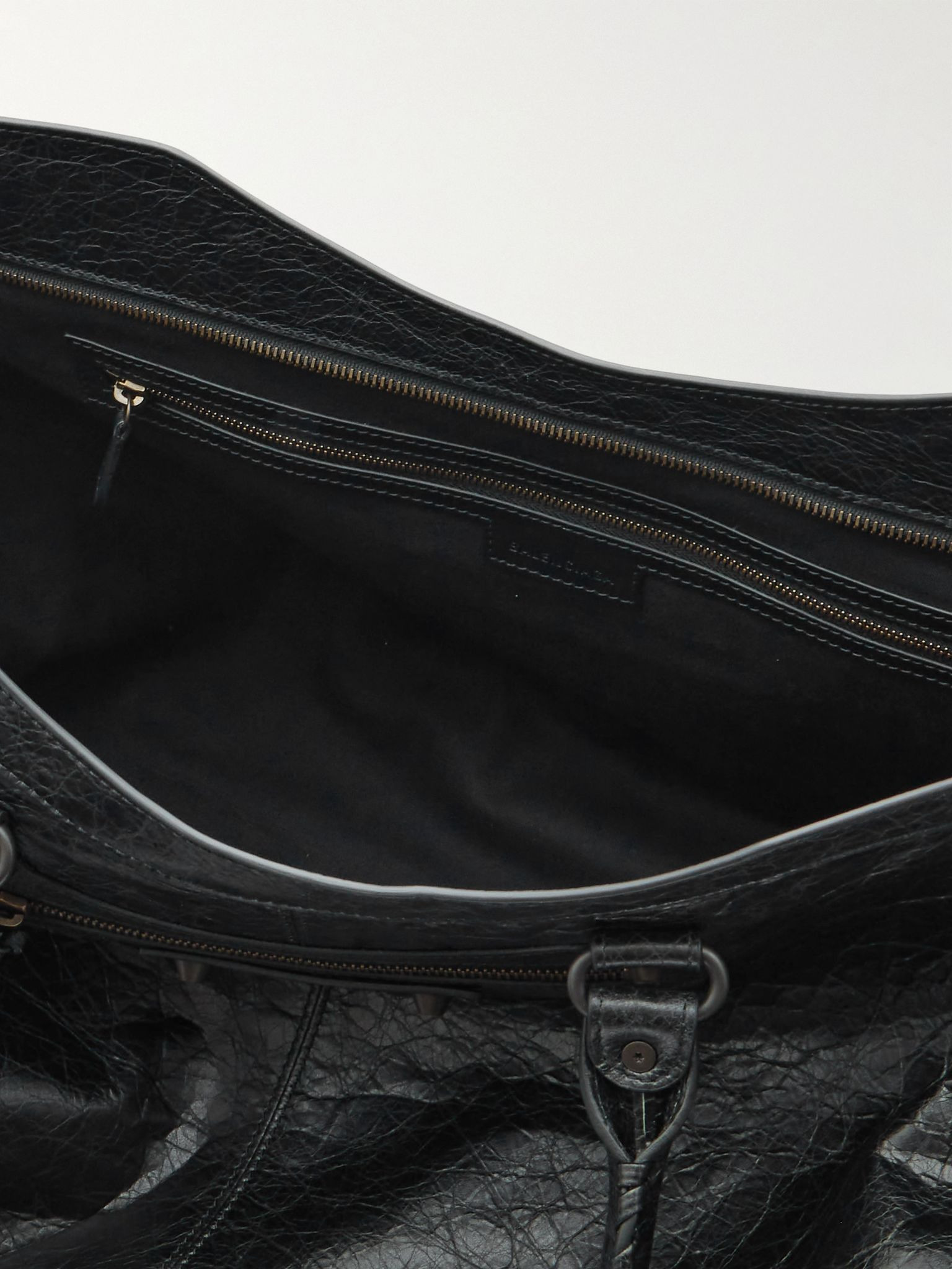 Le City Travel Arena Textured-Leather Tote Bag Black - 5