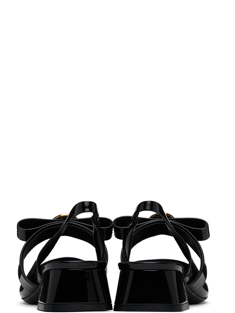 Black Gianni Ribbon Patent Slingback 35 mm Heels 2