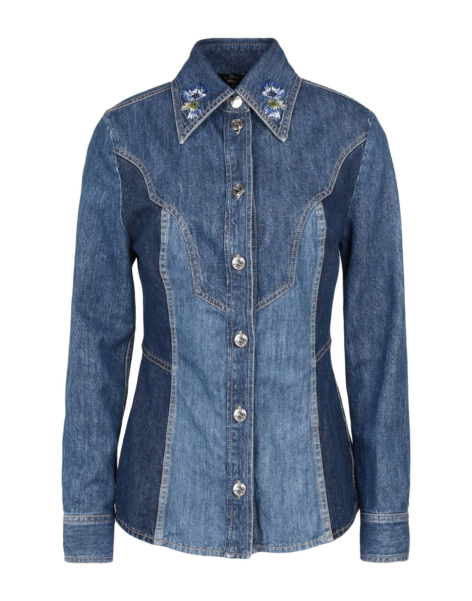 Blue Women's Denim Shirt - 1