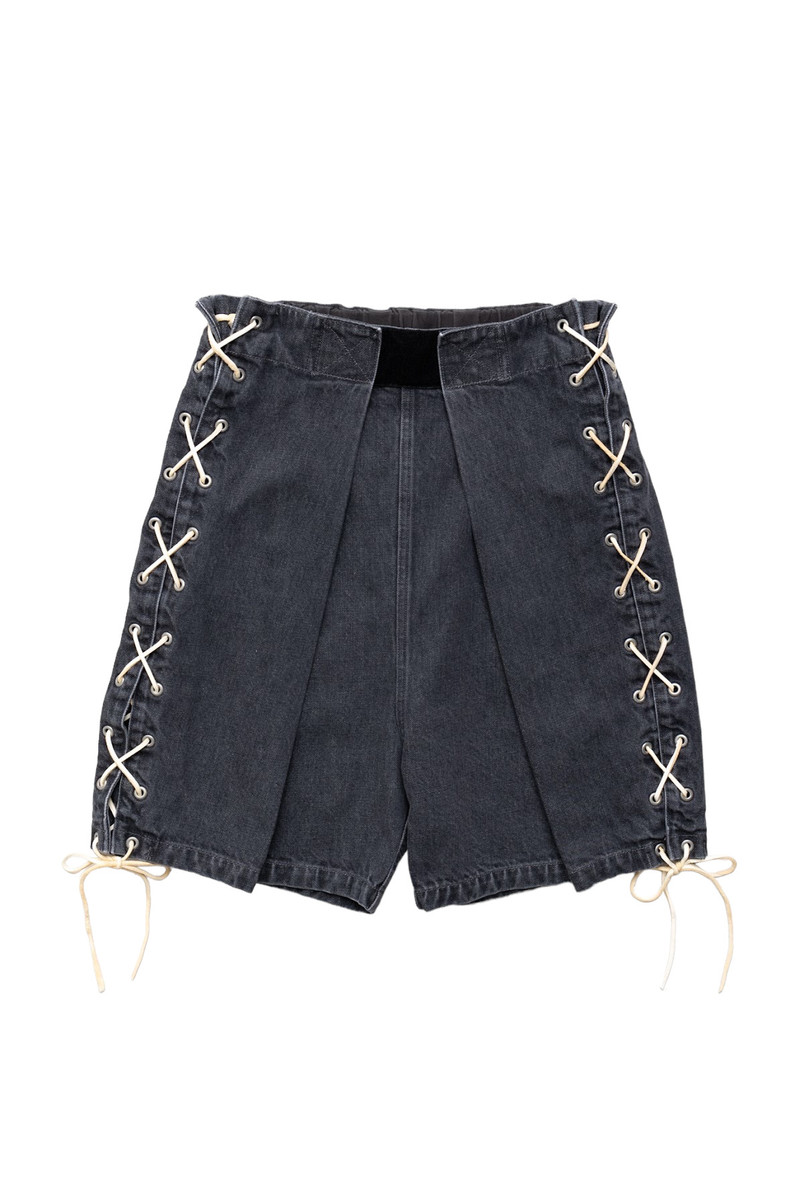 14oz Black Denim EASY RANCH GO Shorts - Faded Black 1