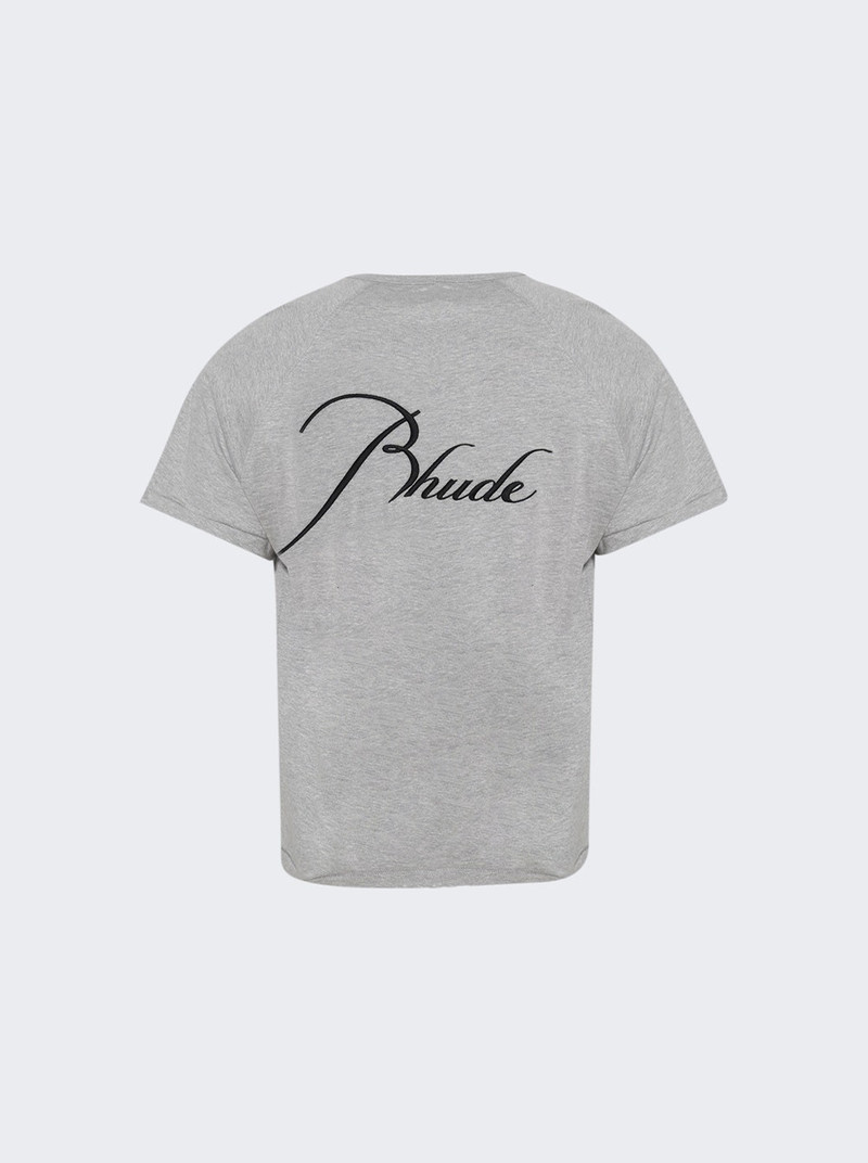 Rhude Classique Raglan Tee Heather Grey And Black outlook
