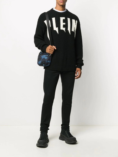 PHILIPP PLEIN logo-intarsia sweater outlook