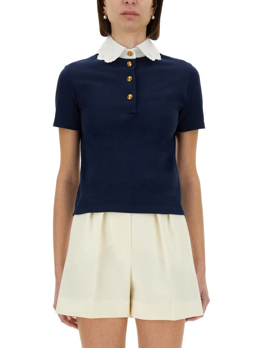 Valentino Women Embroidered Cotton Sweatshirt Polo Shirt - 1