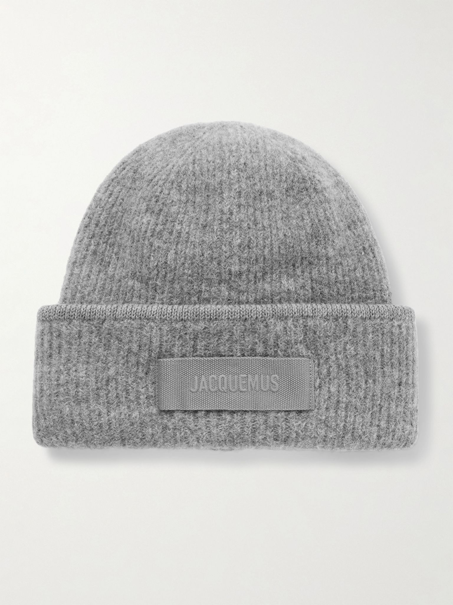 Le Bonnet grosgrain-trimmed ribbed-knit beanie Gray - 1