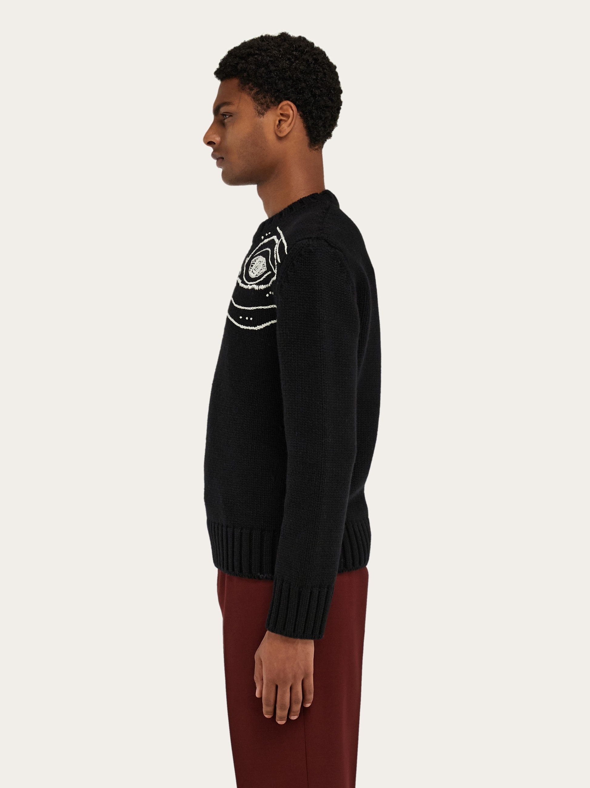 Embroidered crew neck sweater - 3