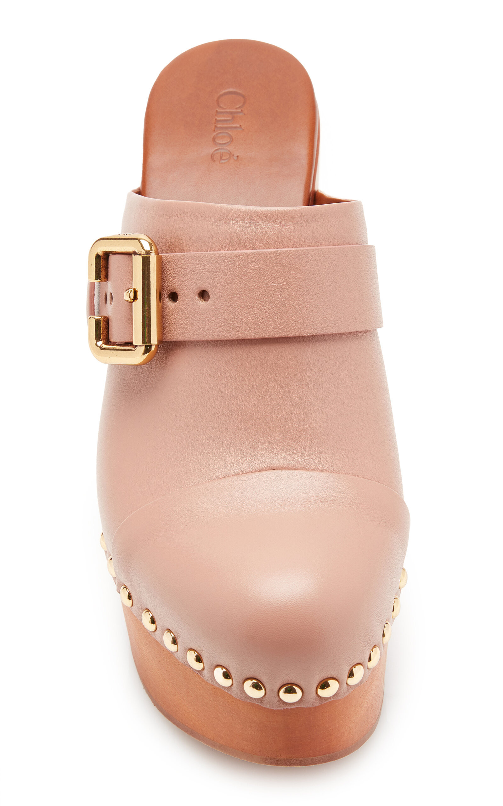 Jeannette Leather Platform Clogs pink - 5
