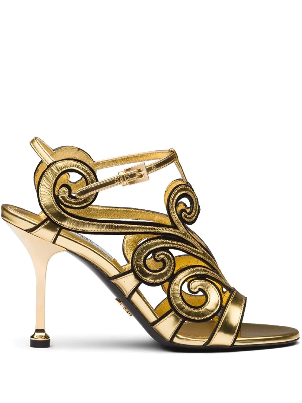 baroque-style ankle strap sandals - 1