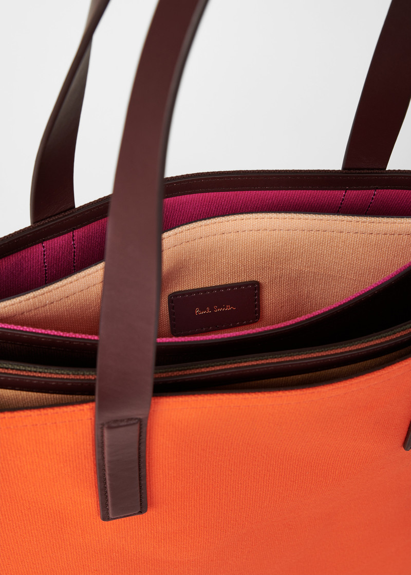 Orange Cotton Concertina Tote Bag 4
