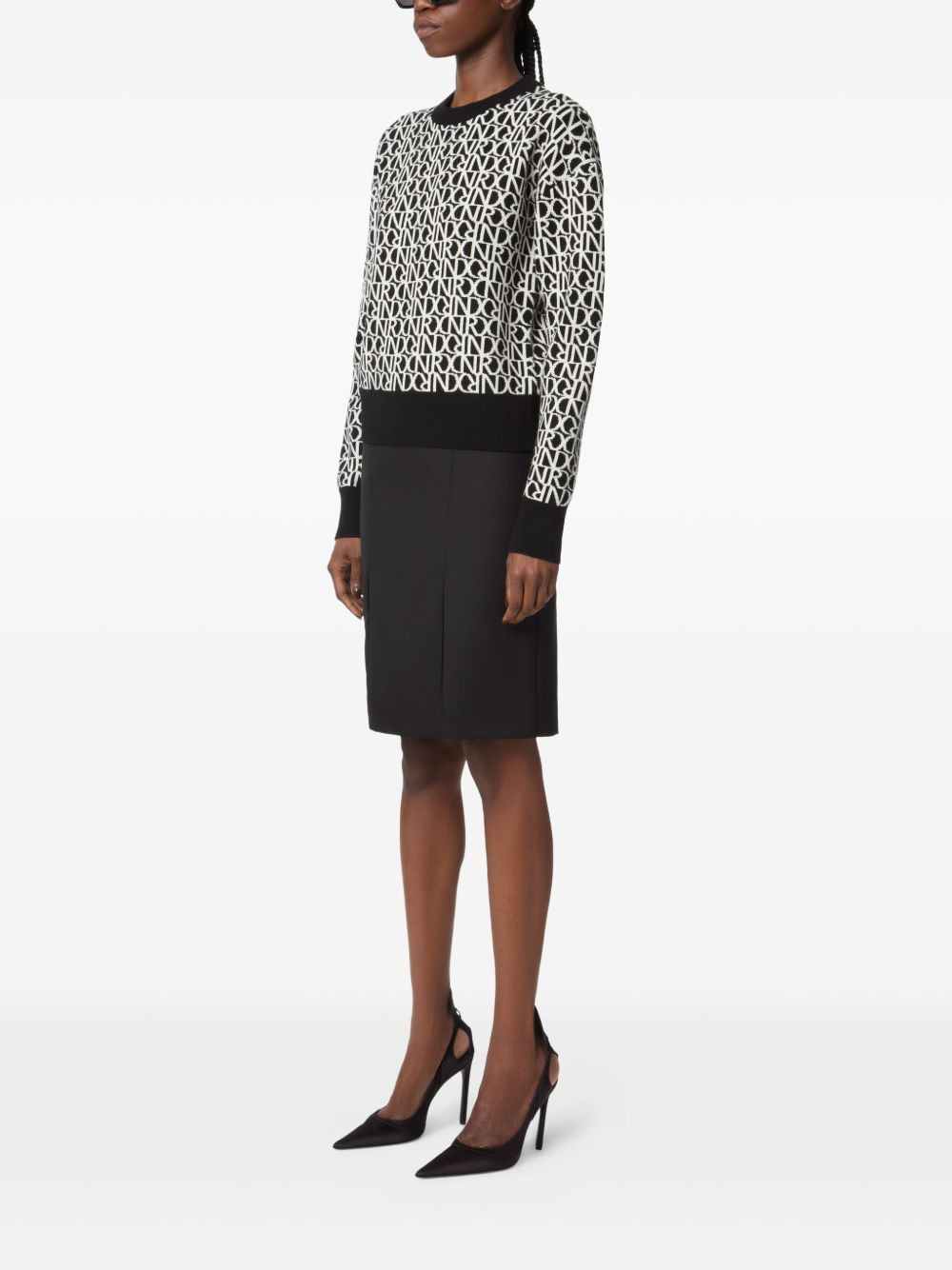 monogram wool sweater - 3
