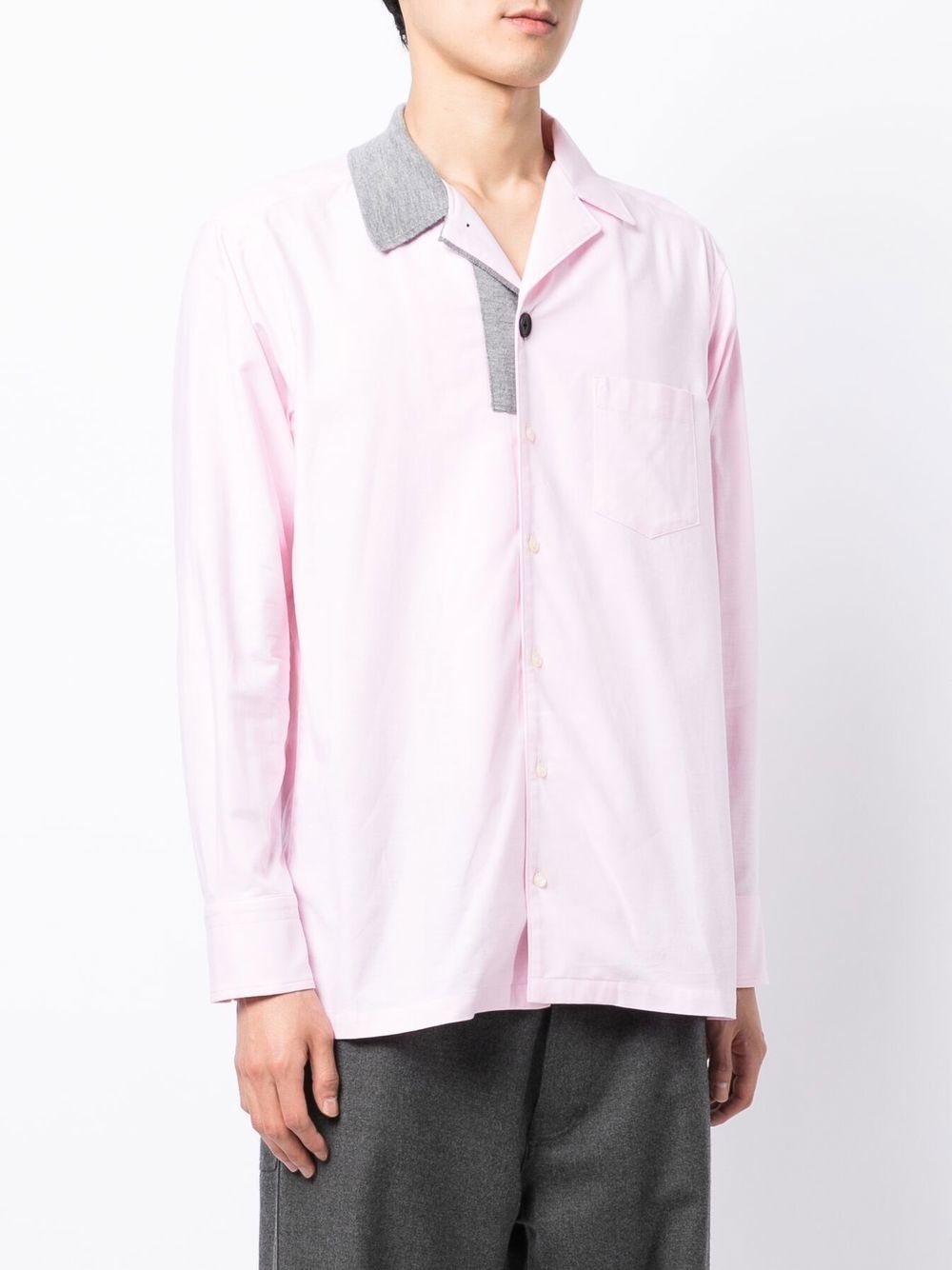 spread-collar button-down shirt - 3