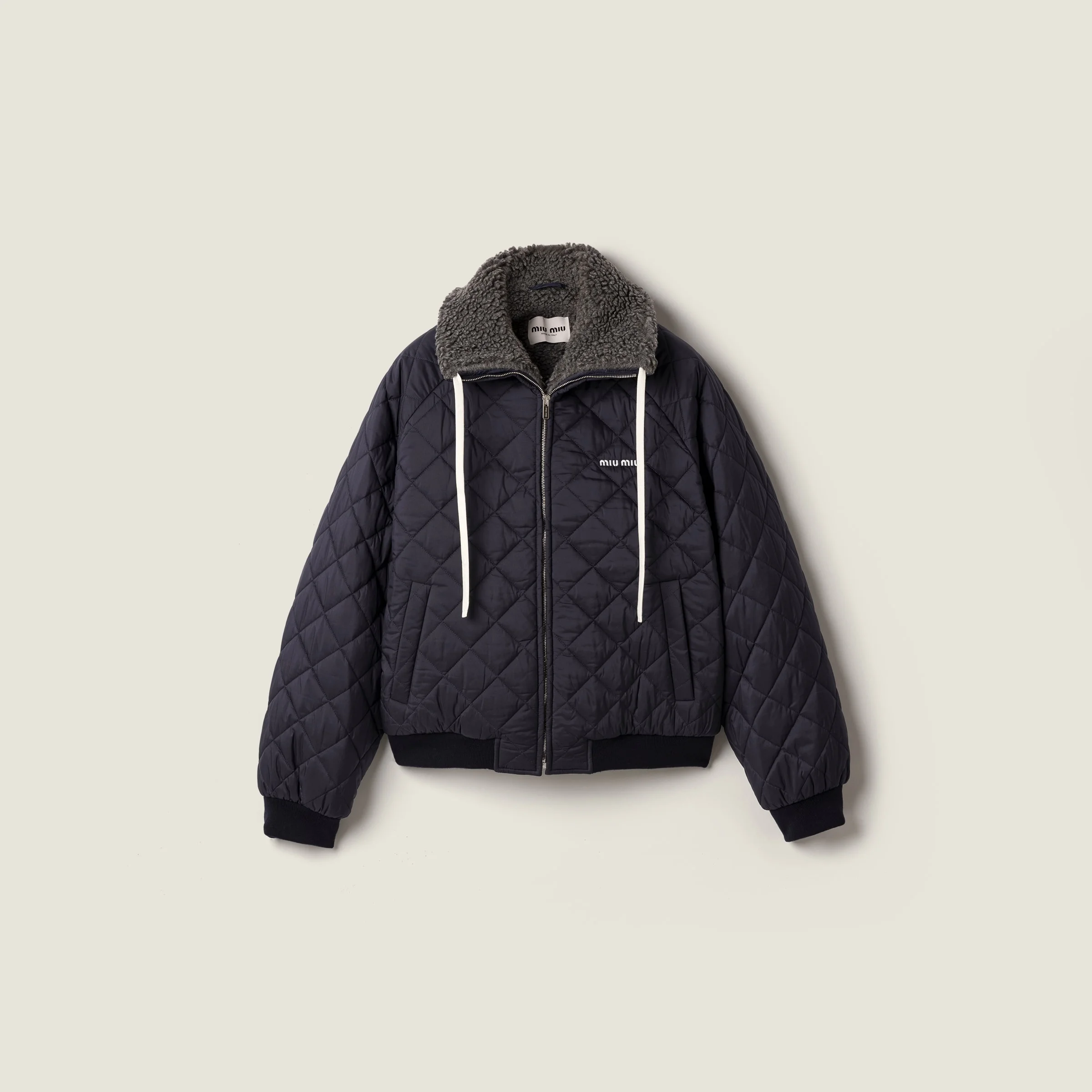 Technical pongé down jacket - 1