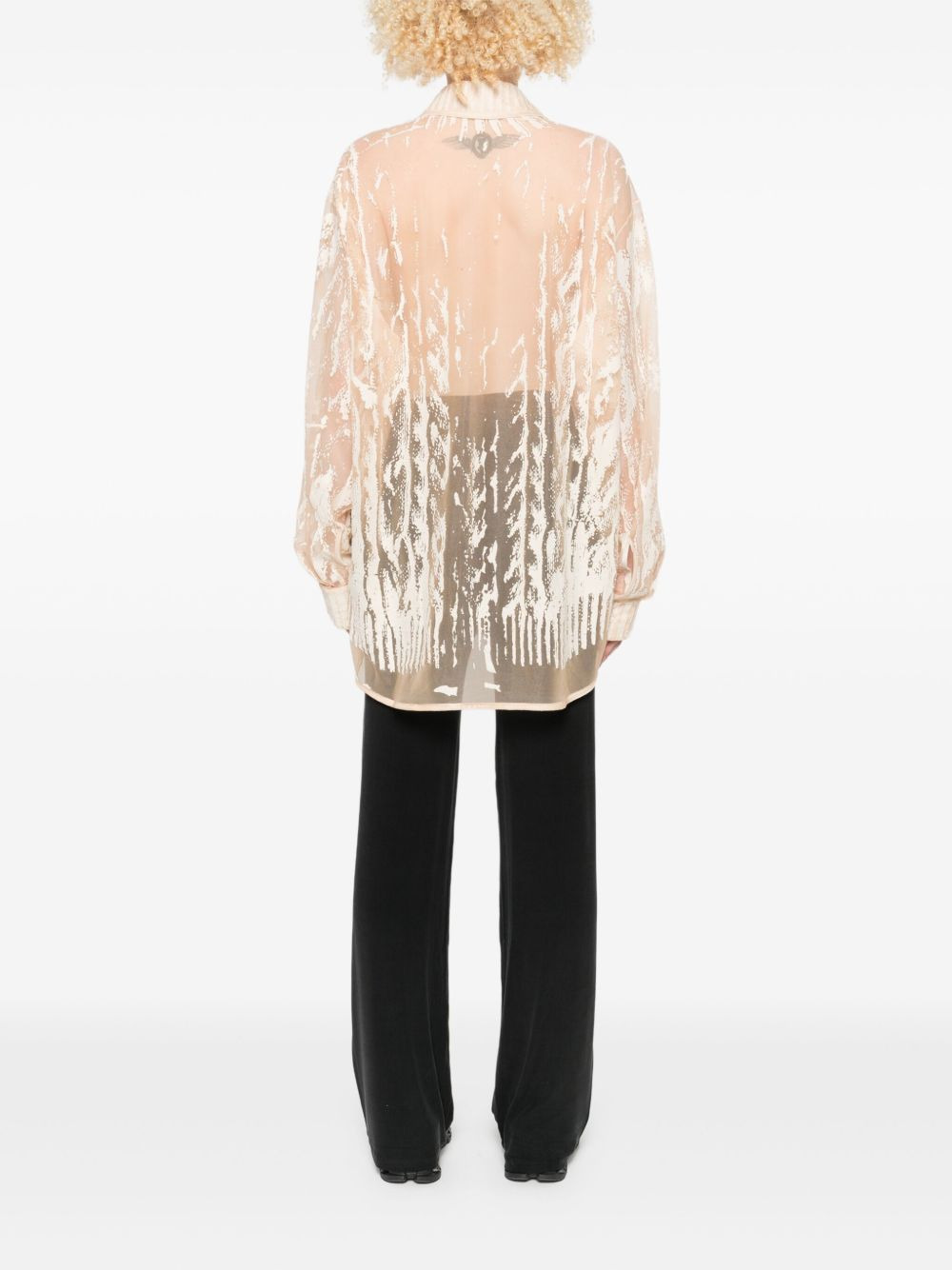 abstract-print long-sleeve blouse - 4