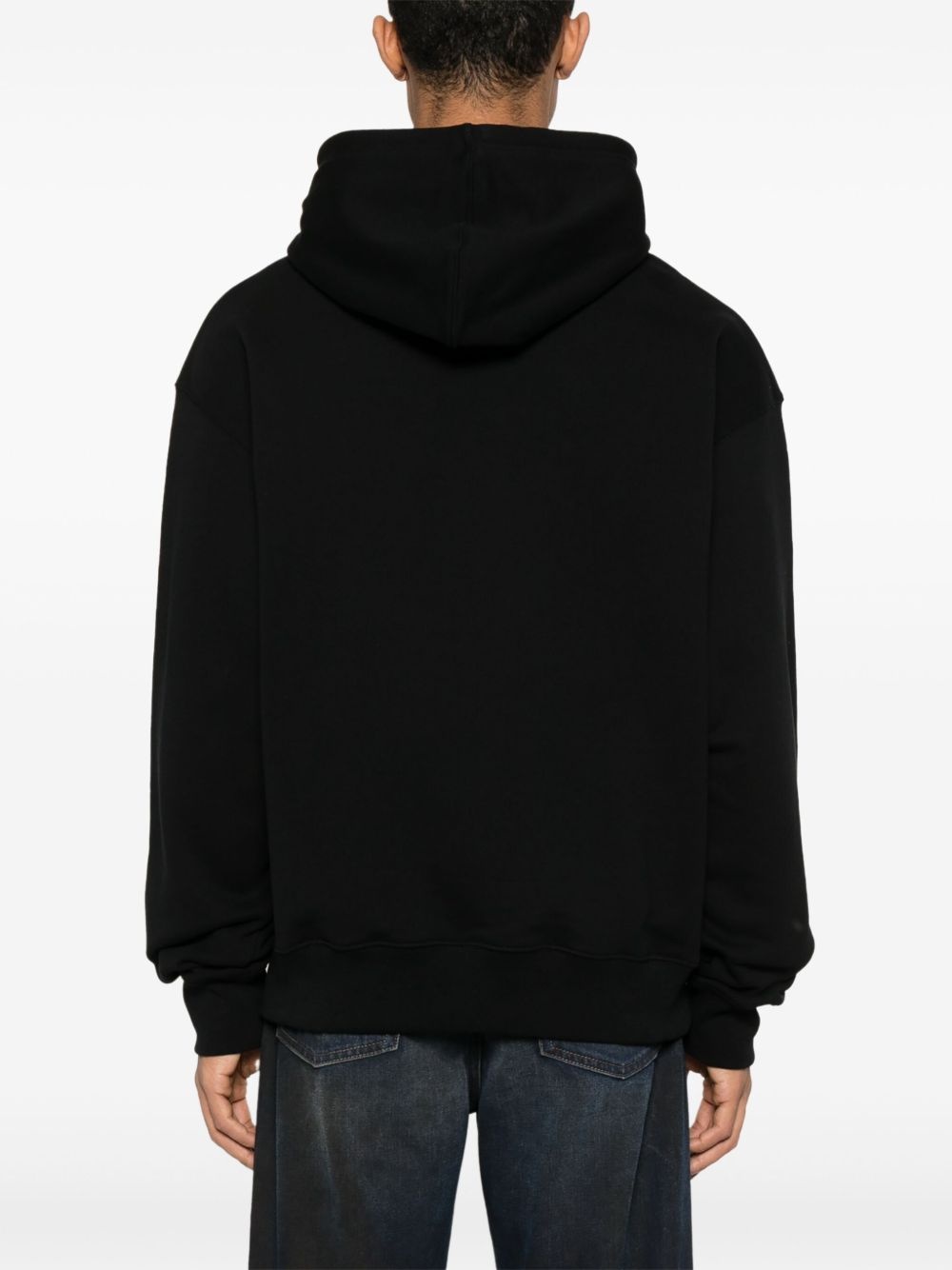 unicorns-embroidered fleece hoodie - 4