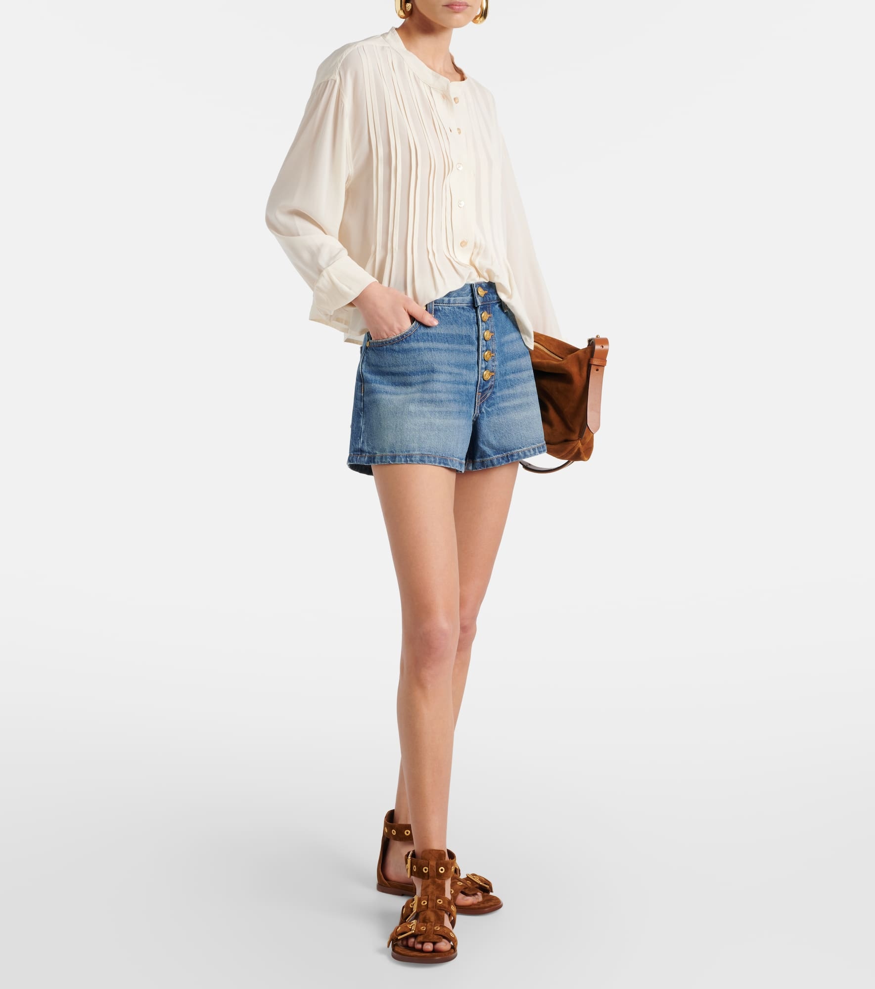 Greta high-rise denim shorts - 2