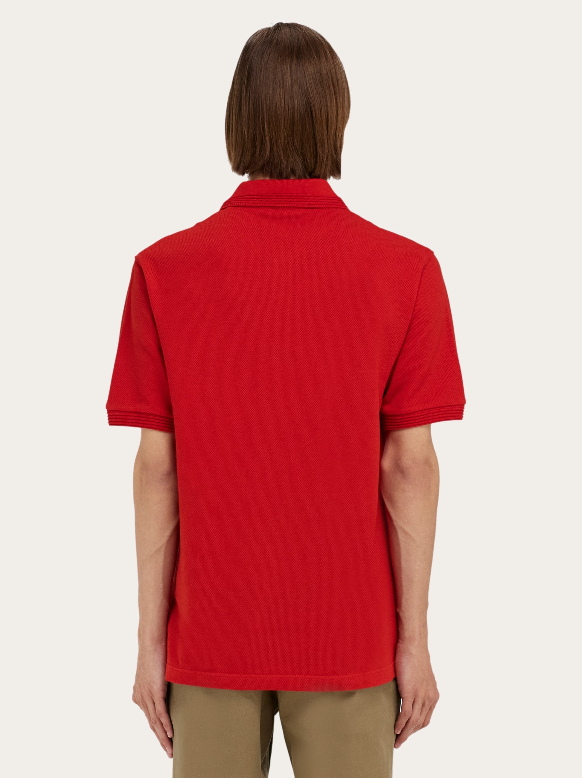 Cotton polo shirt with double embroidery - 3