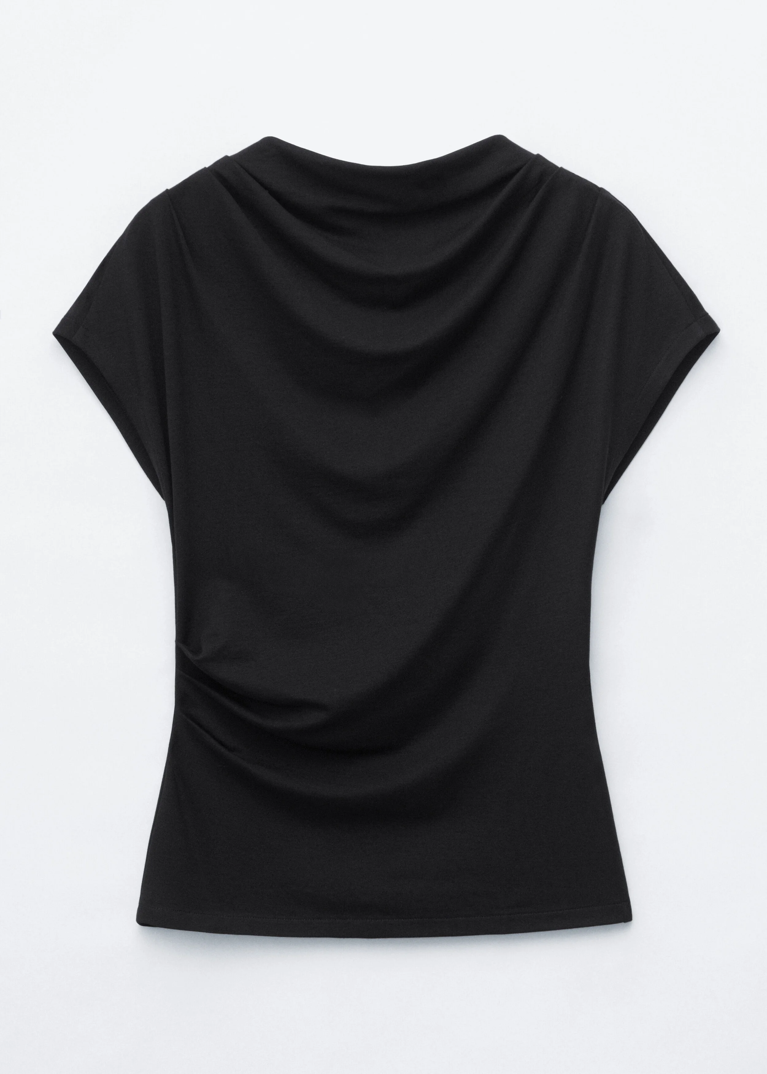 Draped Cowl-Neck Top - 1