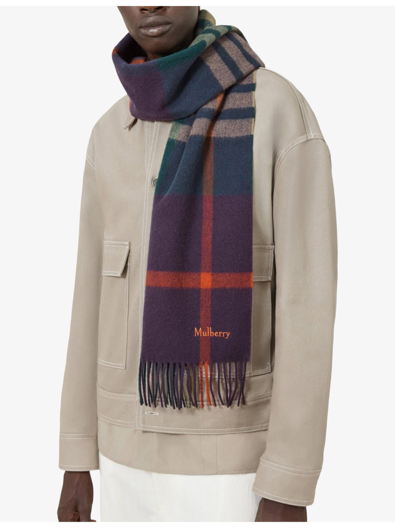 Mulberry Small Check Merino Wool Scarf outlook