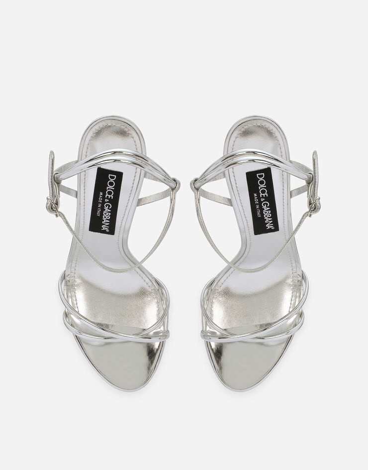 Mirrored-effect calfskin sandals - 4