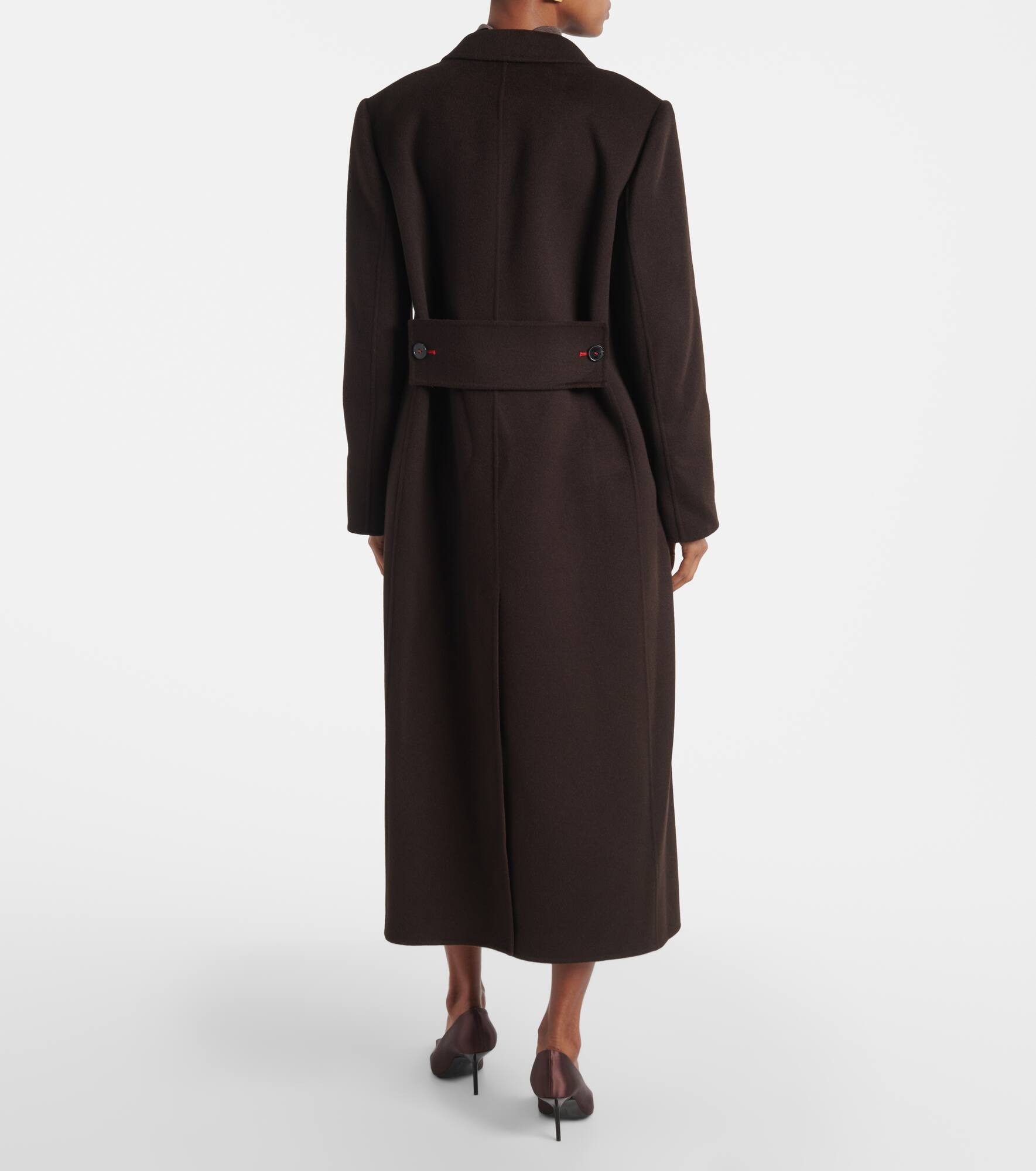 Double-breasted wool and cashmere coat - 3