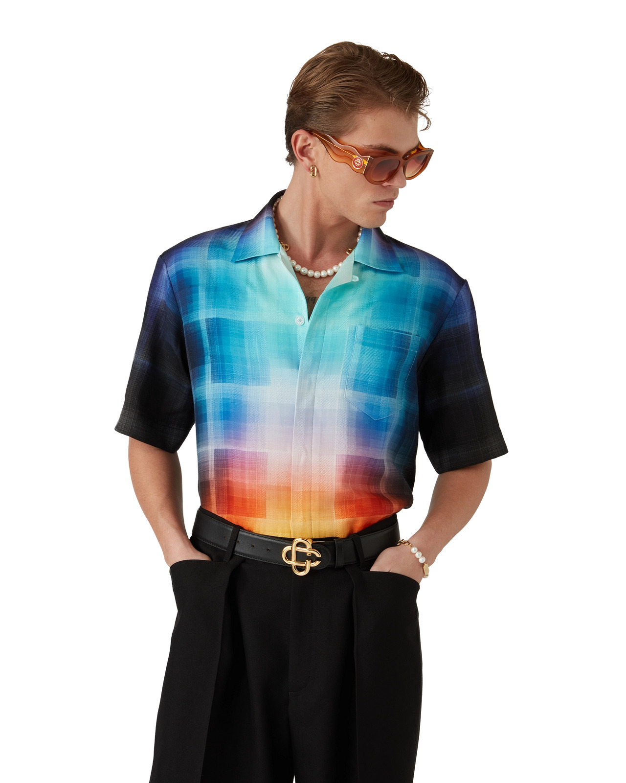 Gradient Check Shirt | Casablanca Paris - 8