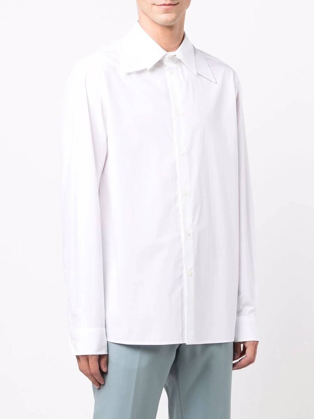 spread-collar cotton-poplin shirt - 3