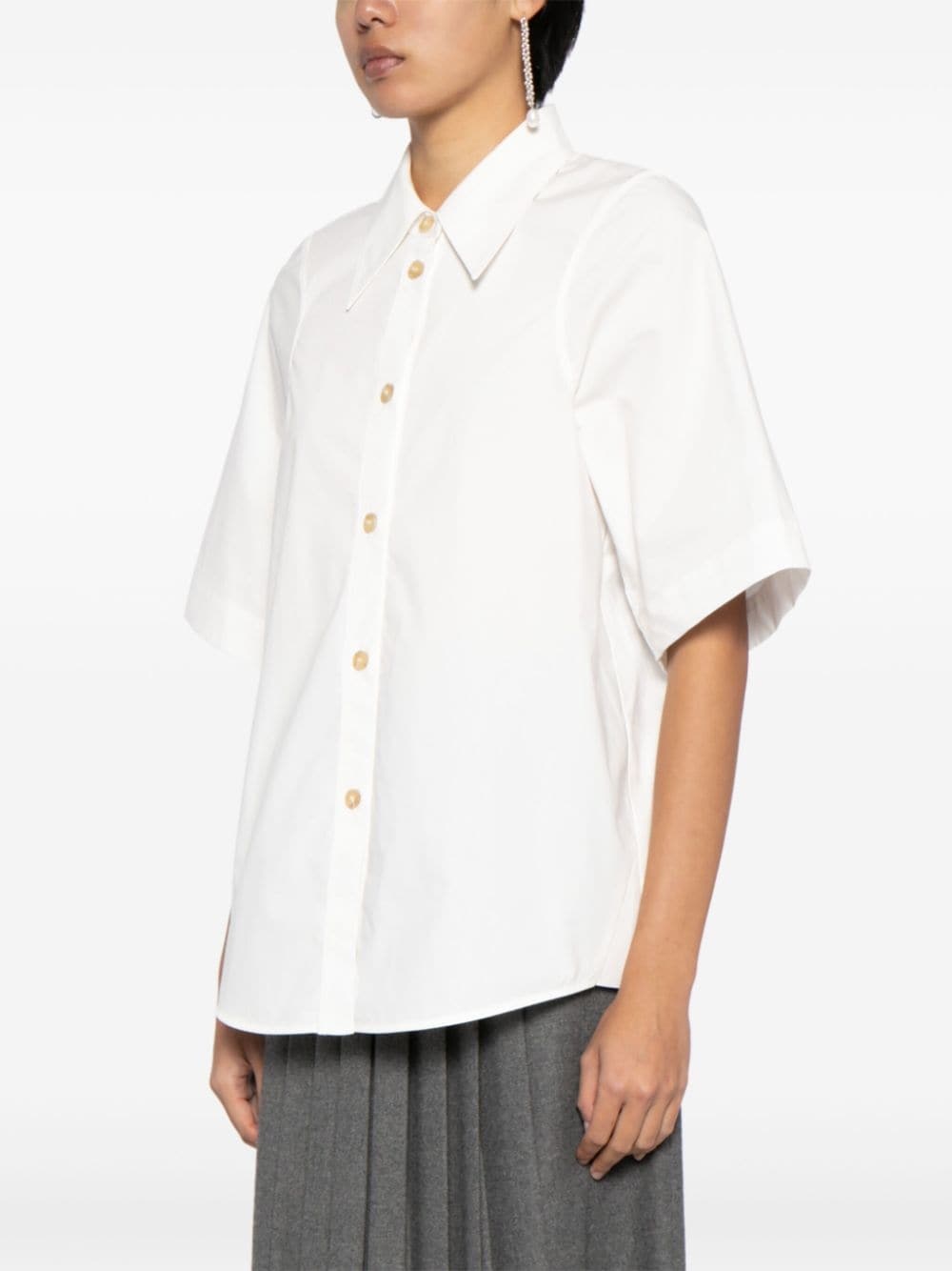 pointed-collar cotton shirt - 3