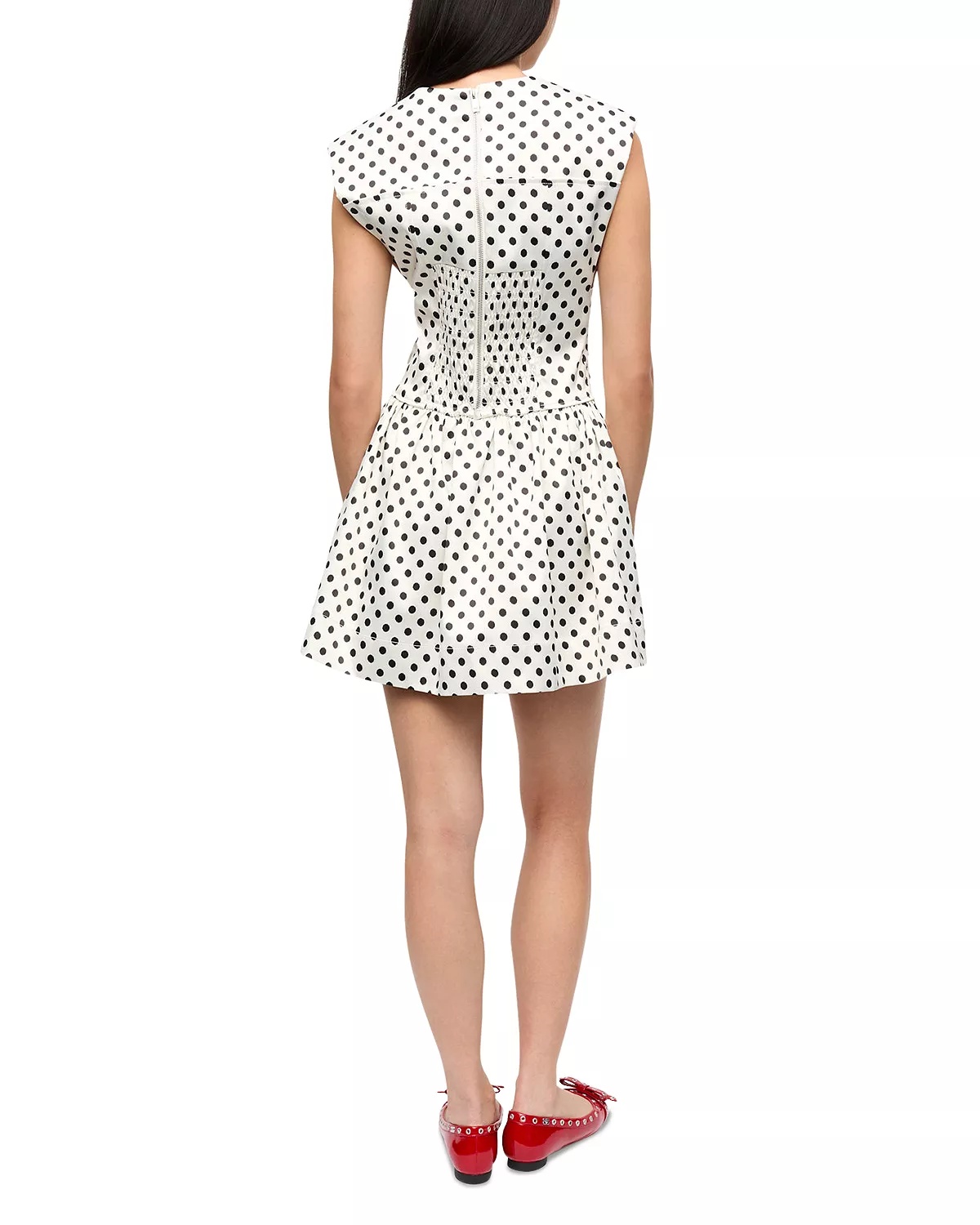 Polka Dot Corset Satin Mini Dress - 3