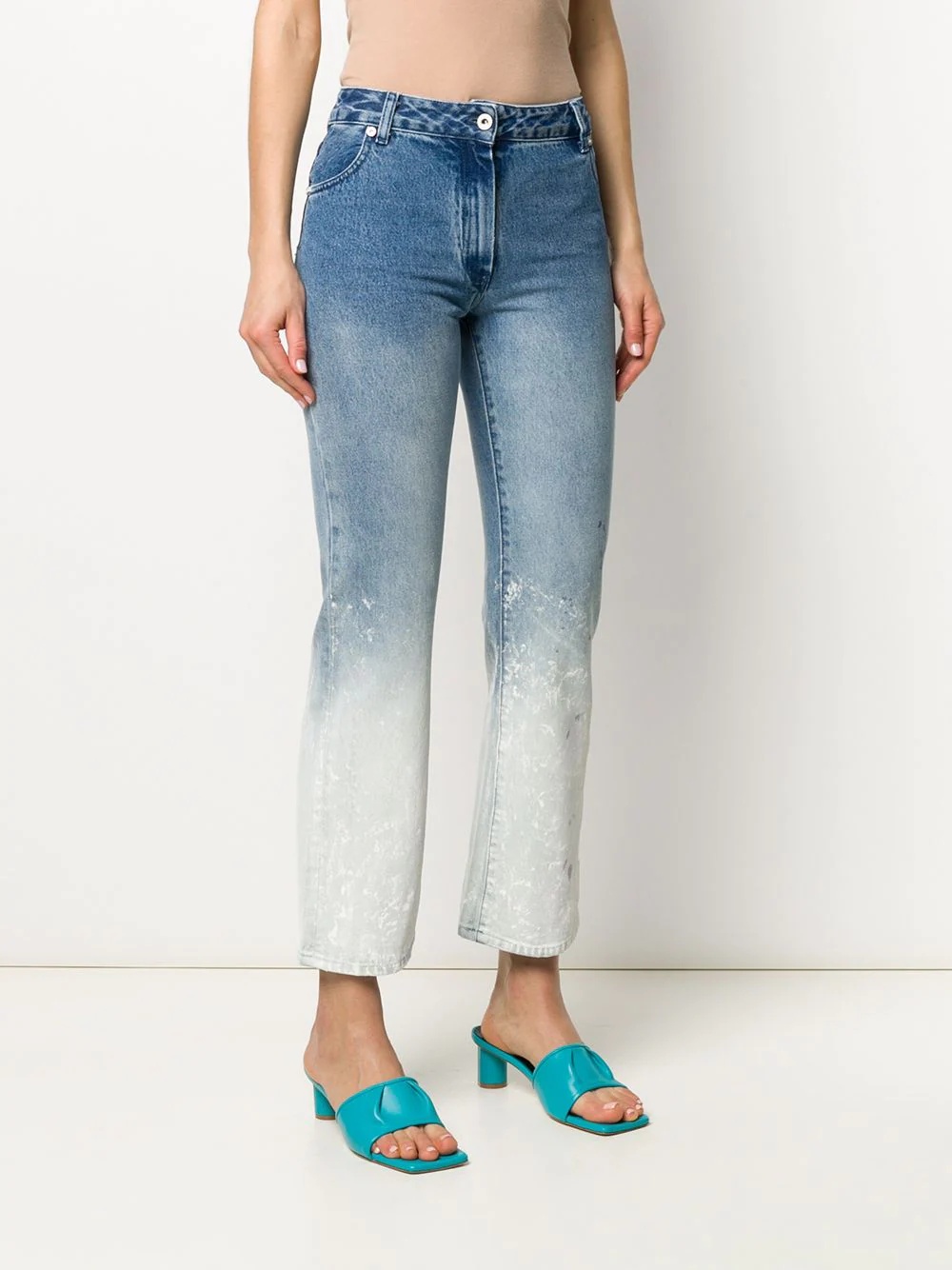 bleach effect straight jeans - 3