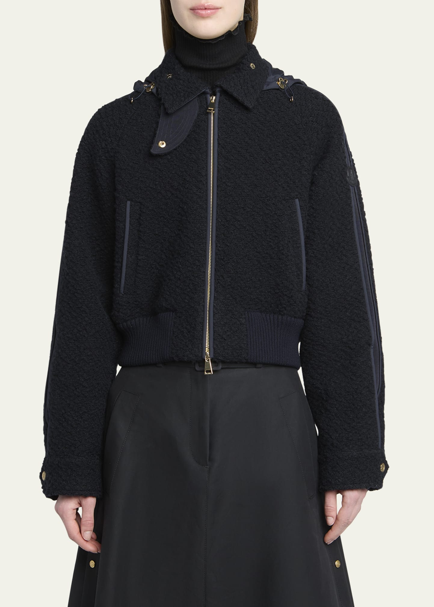 Juvigny Hooded Tweed Bomber Jacket - 4