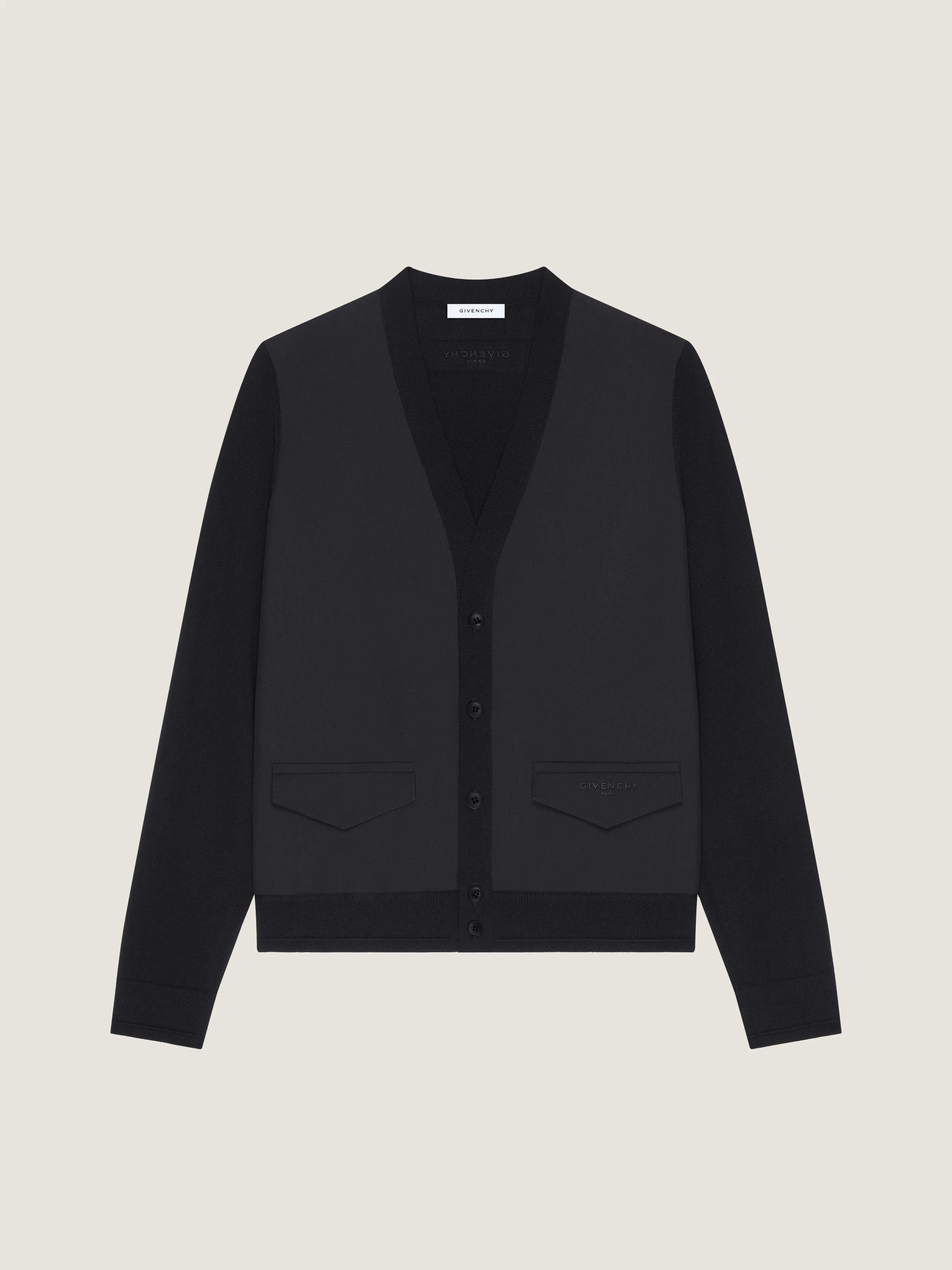 CARDIGAN IN COTTON KNIT WITH GIVENCHY PARIS JACQUARD - 1