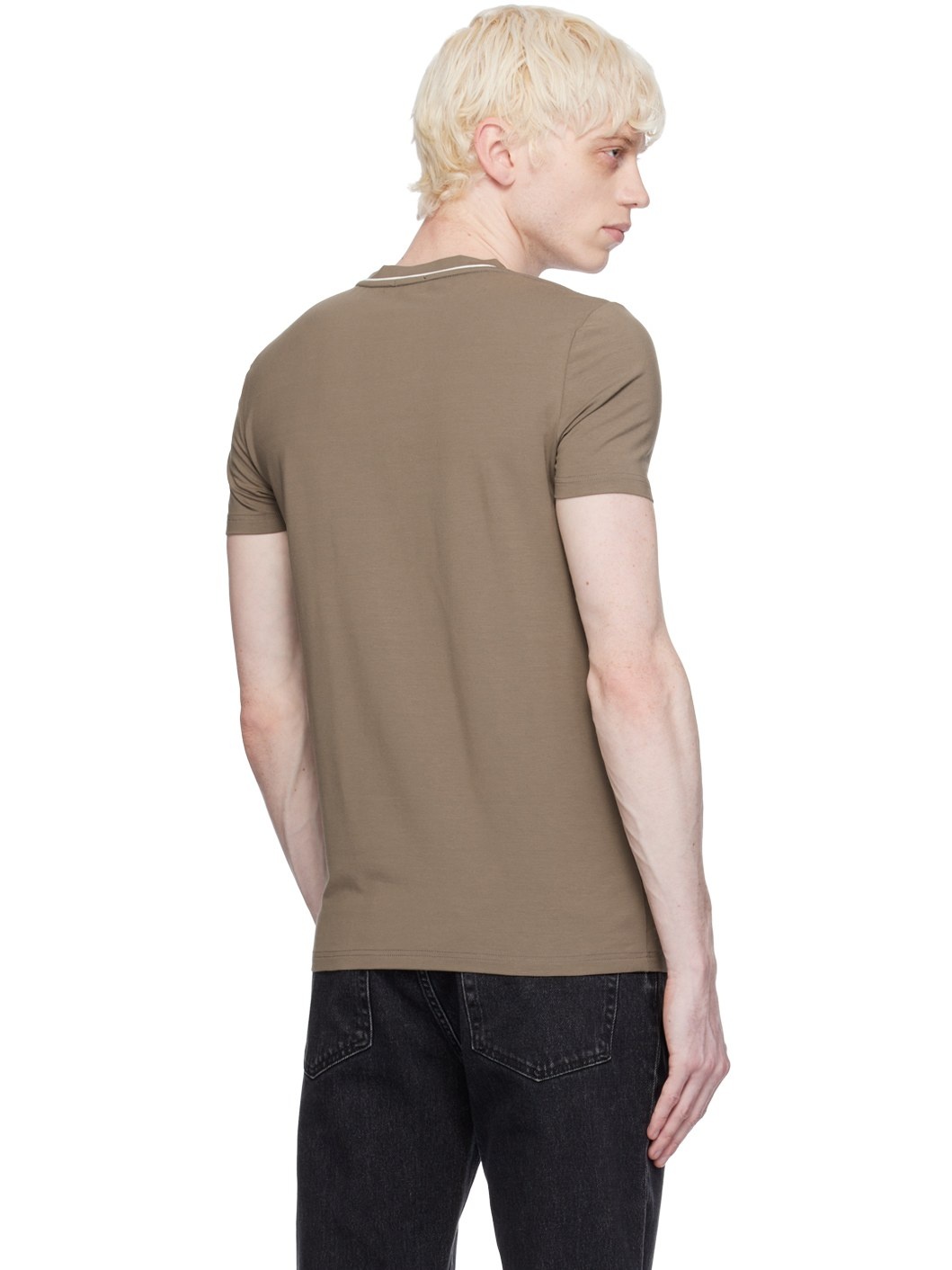 Taupe Round Neck T-Shirt - 3