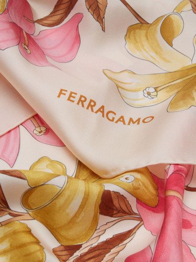 FERRAGAMO floral-print silk scarf outlook