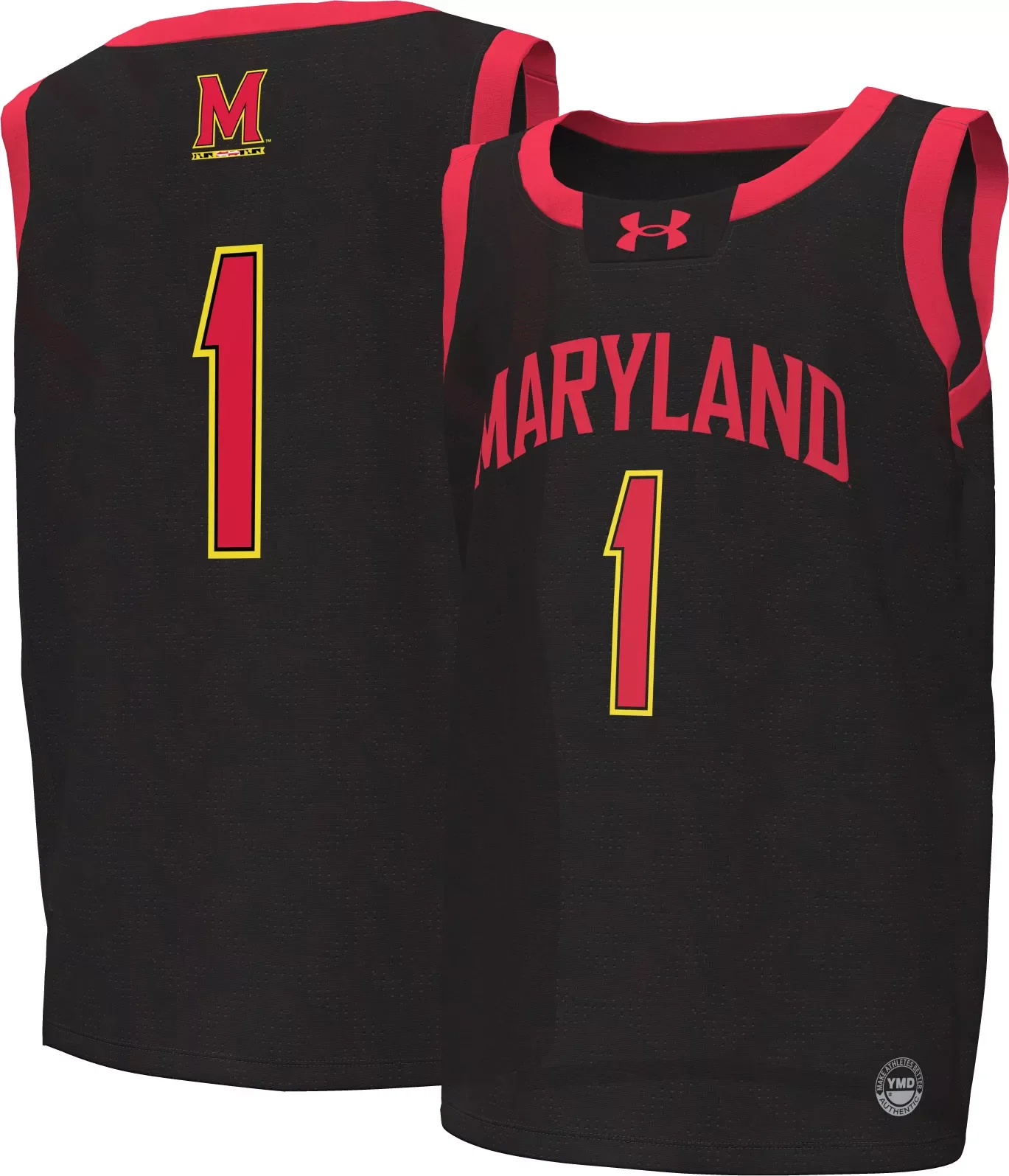 Under Armour Youth Maryland Terrapins #1 Black Replica Basketball Jersey - 1